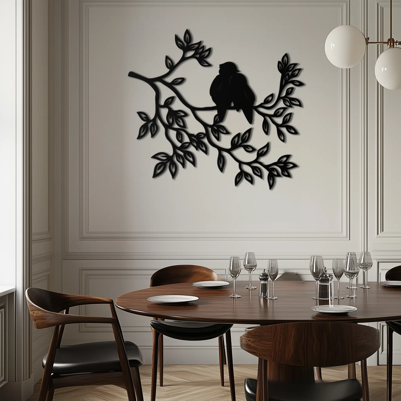 Love Birds Metal Wall Art - Romantic Silhouette Decor- KAF284 by Enova Art