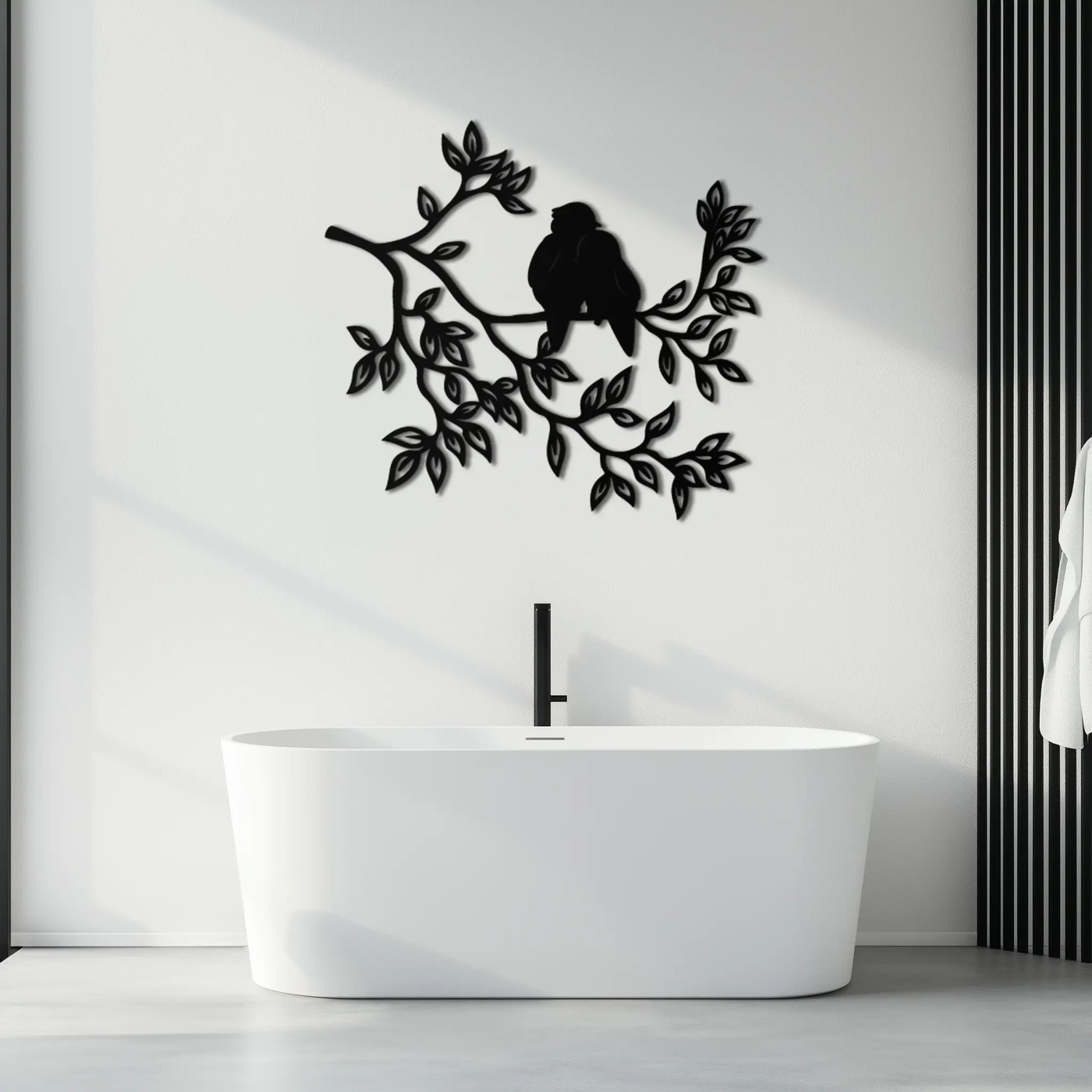 Love Birds Metal Wall Art - Romantic Silhouette Decor- KAF284 by Enova Art