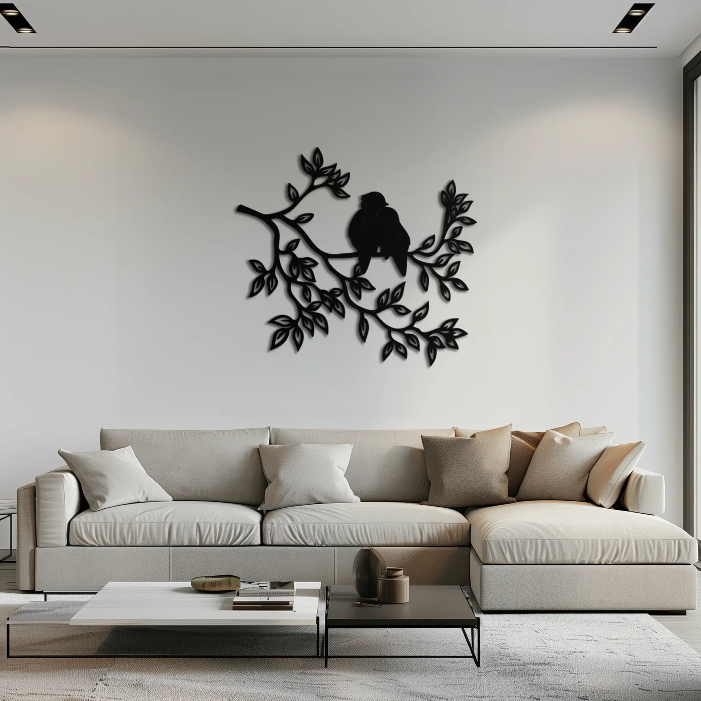 Love Birds Metal Wall Art - Romantic Silhouette Decor- KAF284 by Enova Art