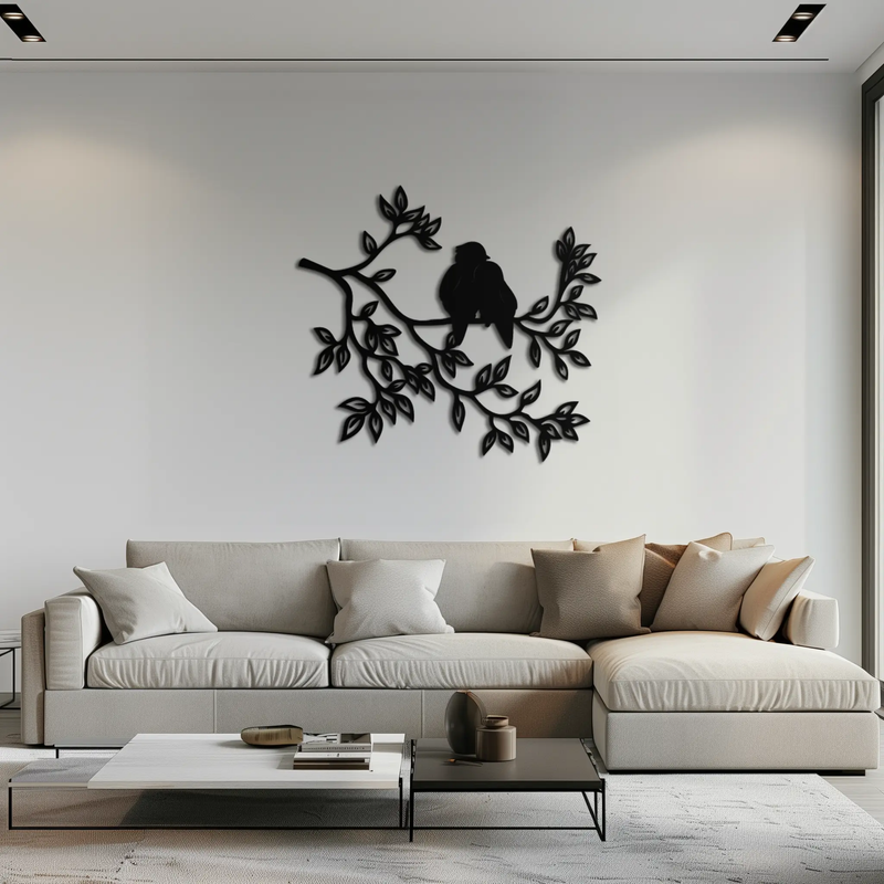 Love Birds Metal Wall Art - Romantic Silhouette Decor- KAF284 by Enova Art