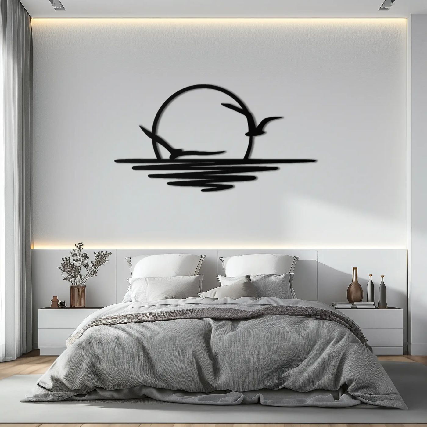 Seaside Sunset Metal Wall Art - Tranquil Ocean View Decor- KAF285 by Enova Art