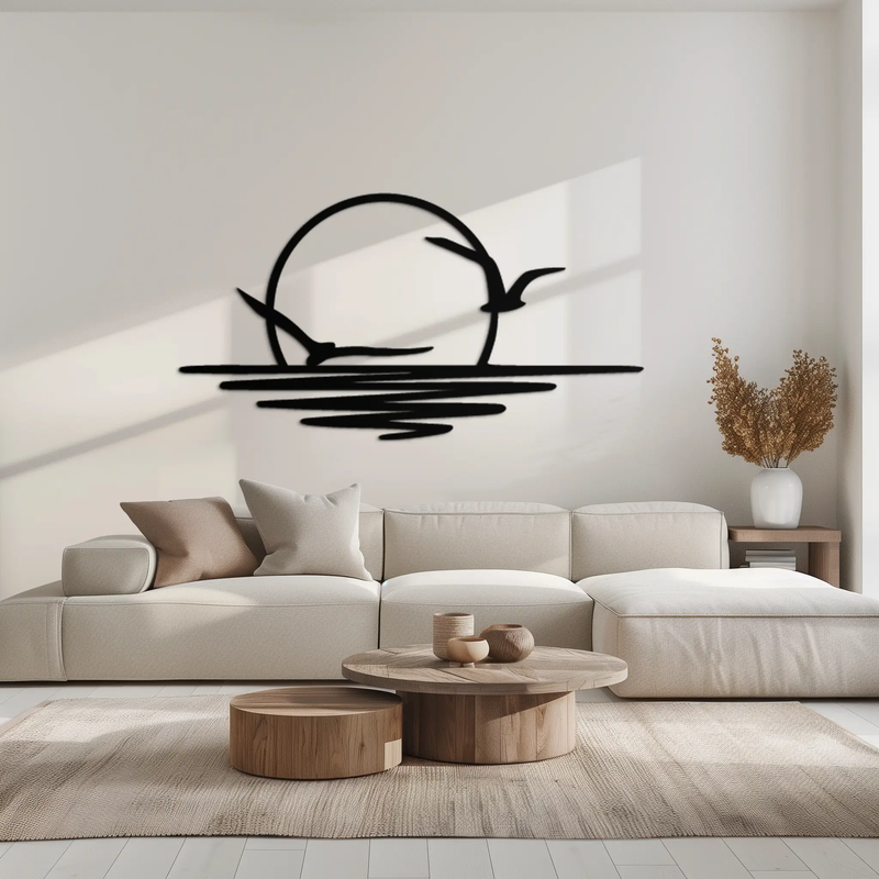 Seaside Sunset Metal Wall Art - Tranquil Ocean View Decor- KAF285 by Enova Art