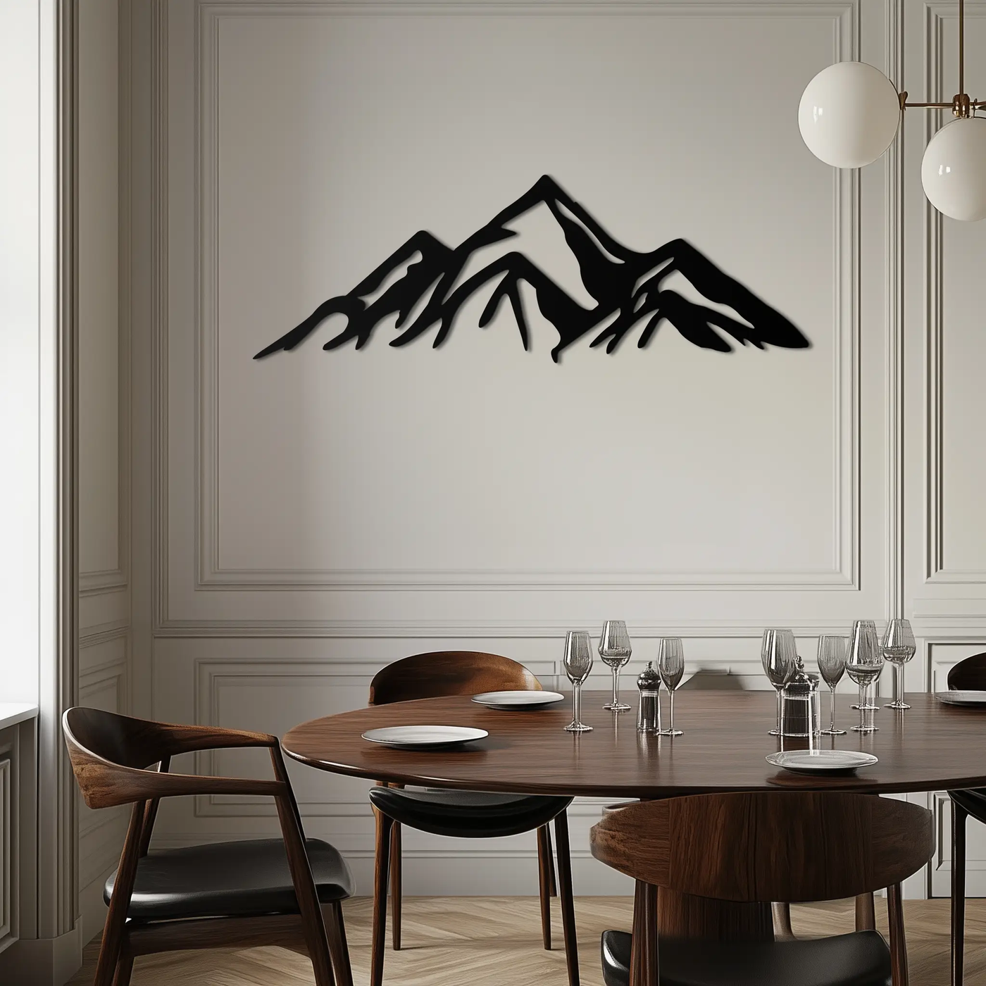 Mountain Metal Wall Art - Majestic Peak Silhouette Decor- KAF286 by Enova Art