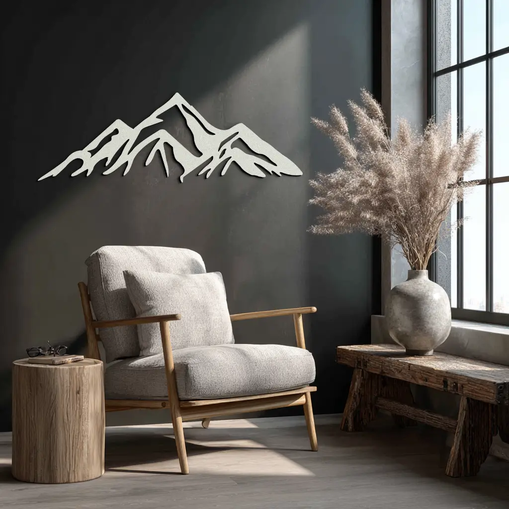 Mountain Metal Wall Art - Majestic Peak Silhouette Decor- KAF286 by Enova Art