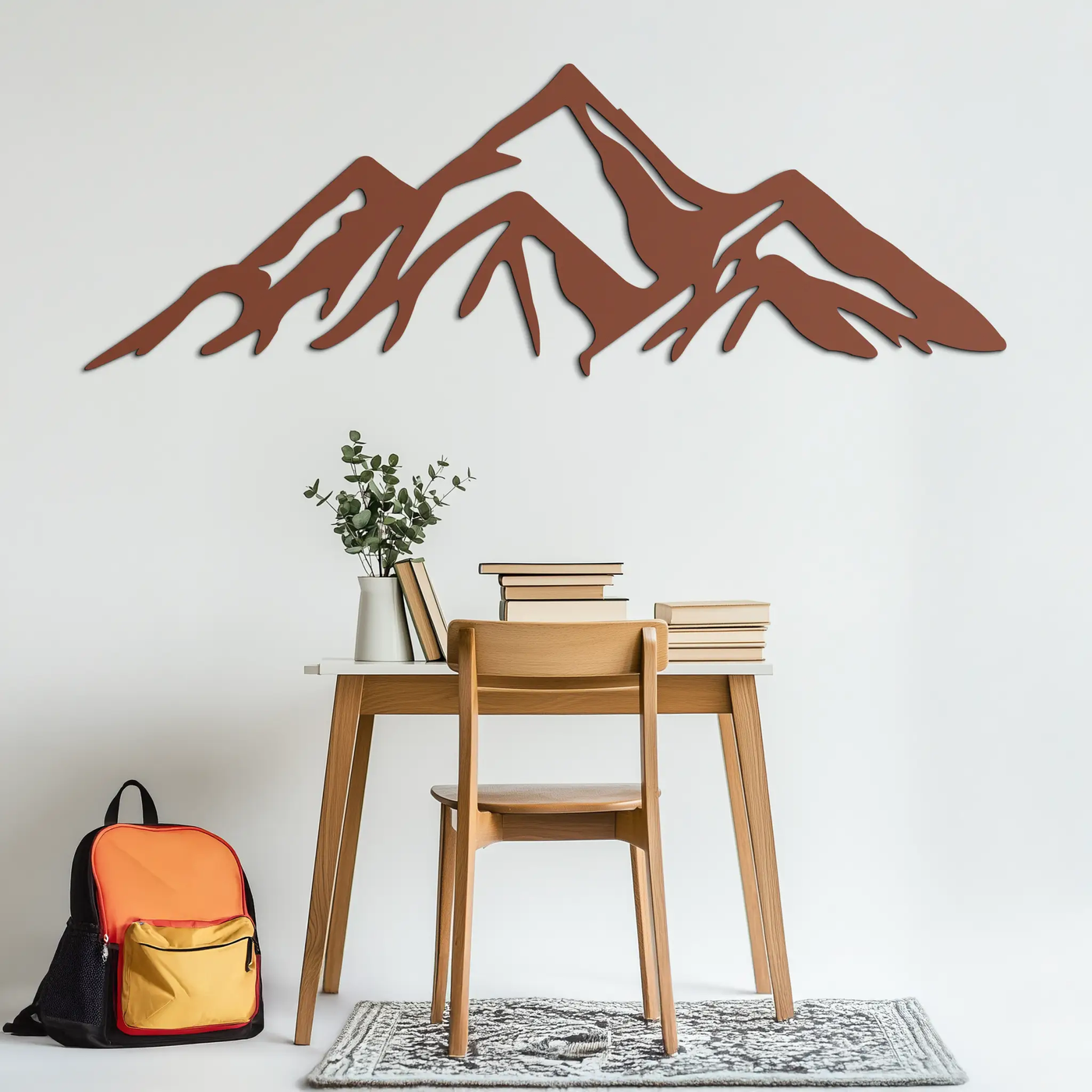 Mountain Metal Wall Art - Majestic Peak Silhouette Decor- KAF286 by Enova Art