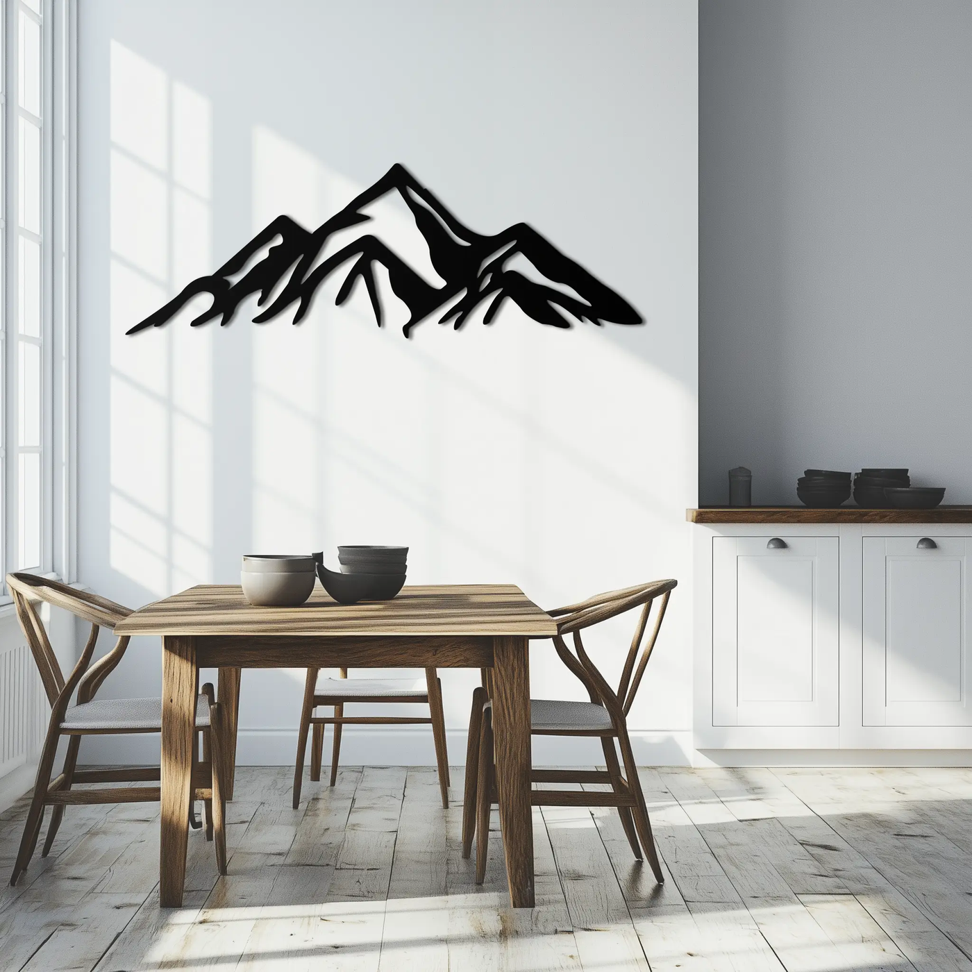 Mountain Metal Wall Art - Majestic Peak Silhouette Decor- KAF286 by Enova Art