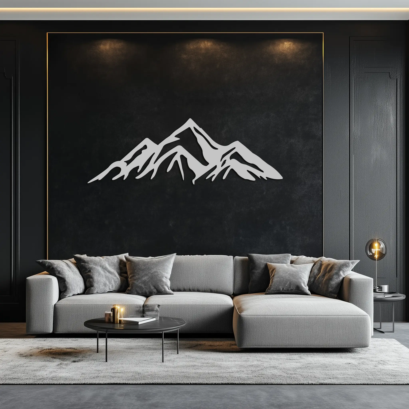 Mountain Metal Wall Art - Majestic Peak Silhouette Decor- KAF286 by Enova Art