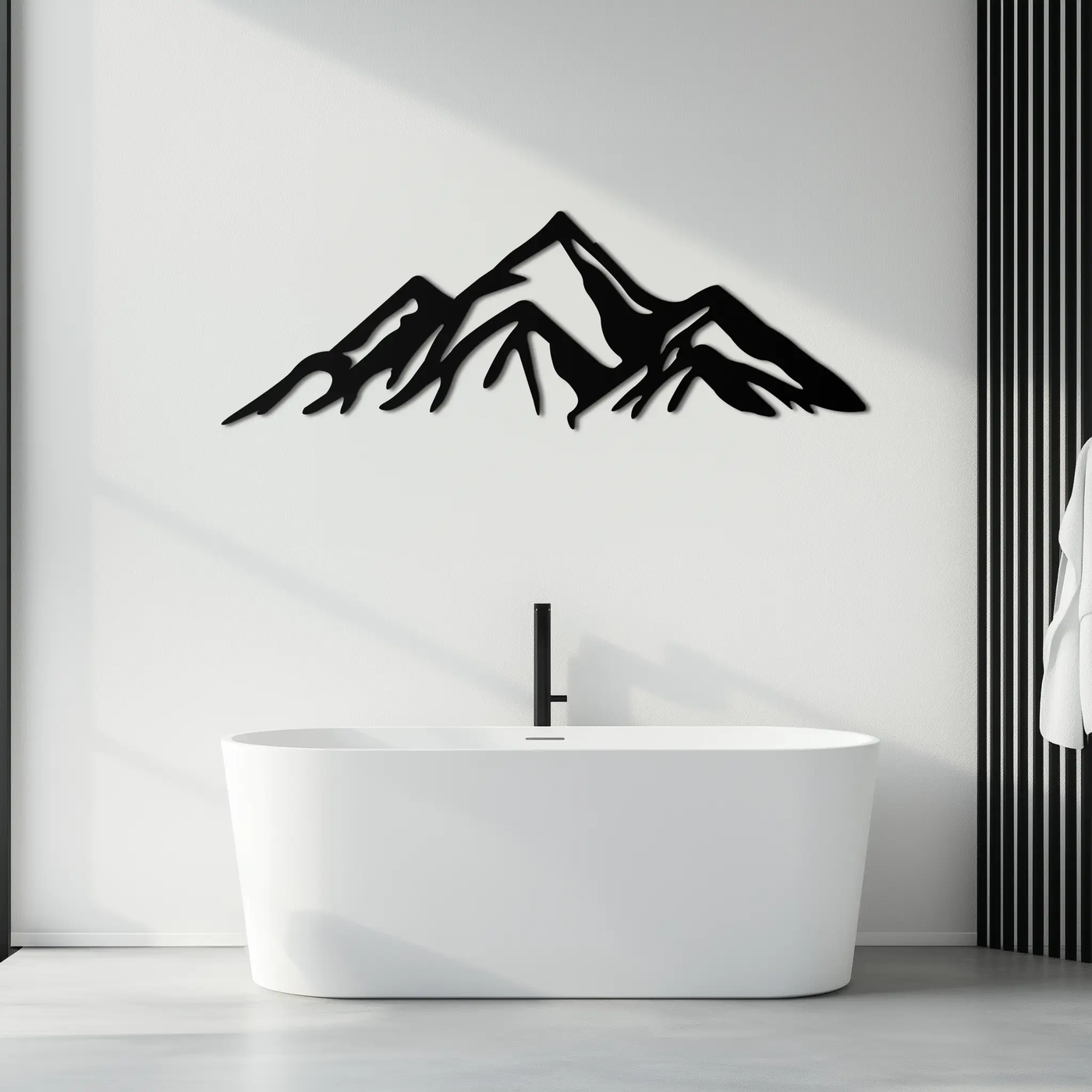 Mountain Metal Wall Art - Majestic Peak Silhouette Decor- KAF286 by Enova Art