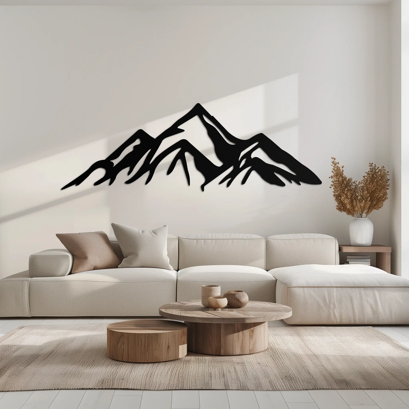 Mountain Metal Wall Art - Majestic Peak Silhouette Decor- KAF286 by Enova Art