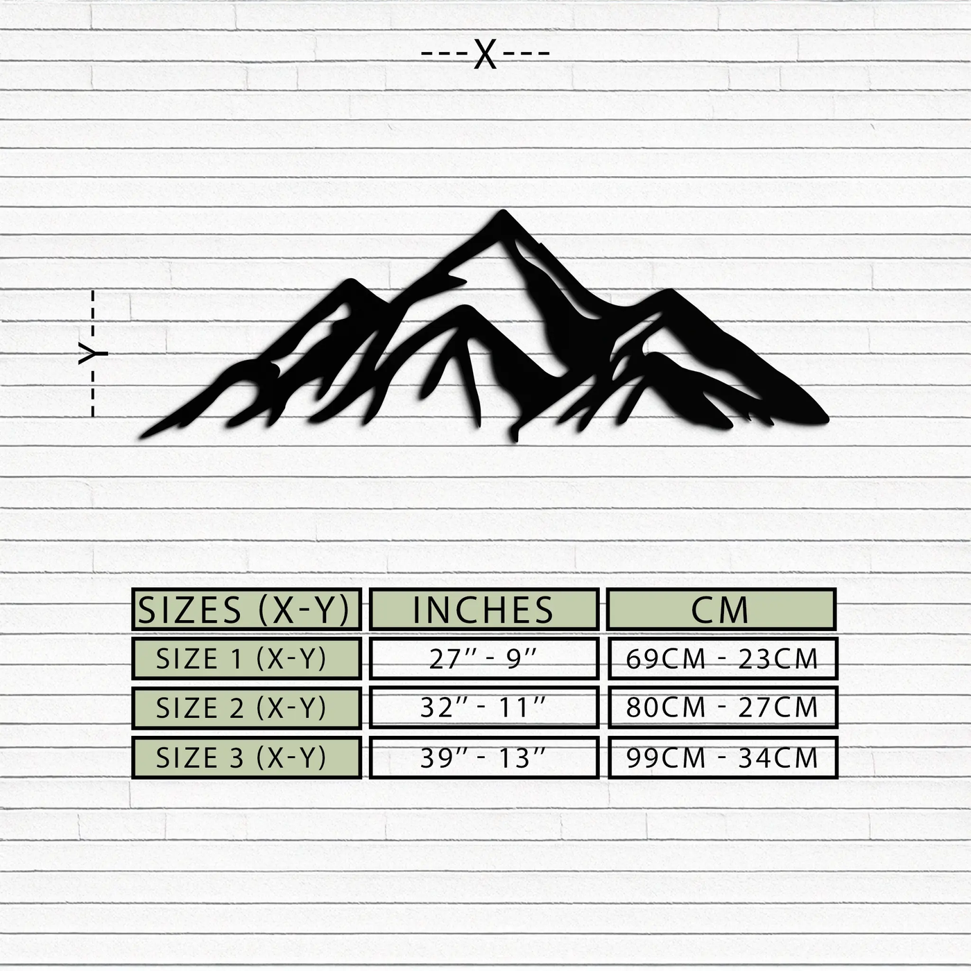 Mountain Metal Wall Art - Majestic Peak Silhouette Decor- KAF286 by Enova Art