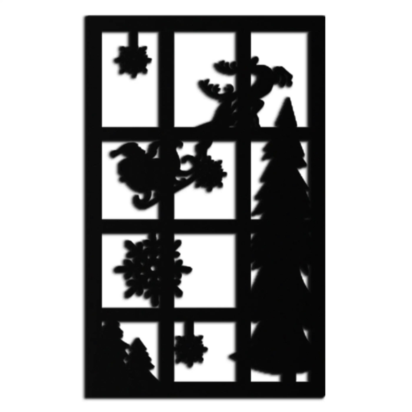 Christmas Window Scene Metal Wall Art - Festive Holiday Decor- KAF291 by Enova Art