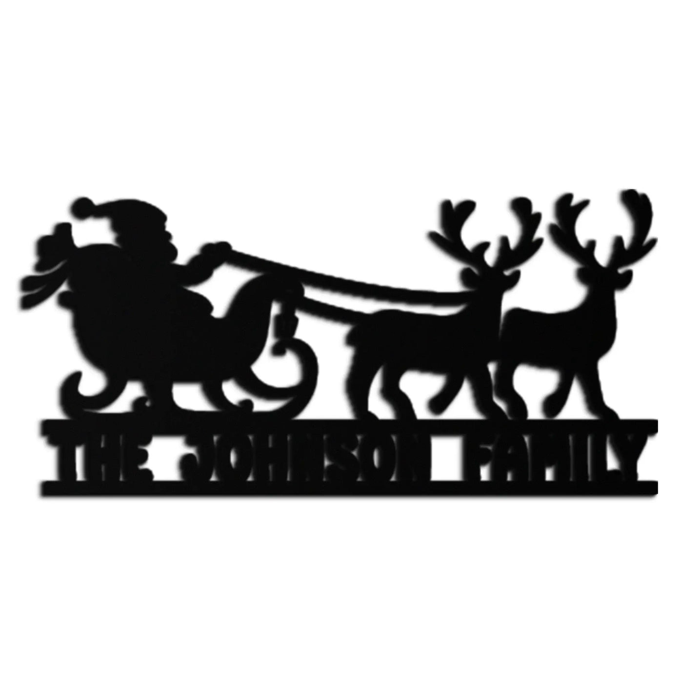 Santa Sleigh Personalized Metal Wall Art - Custom Family Christmas Decor- KAF293 by Enova Art