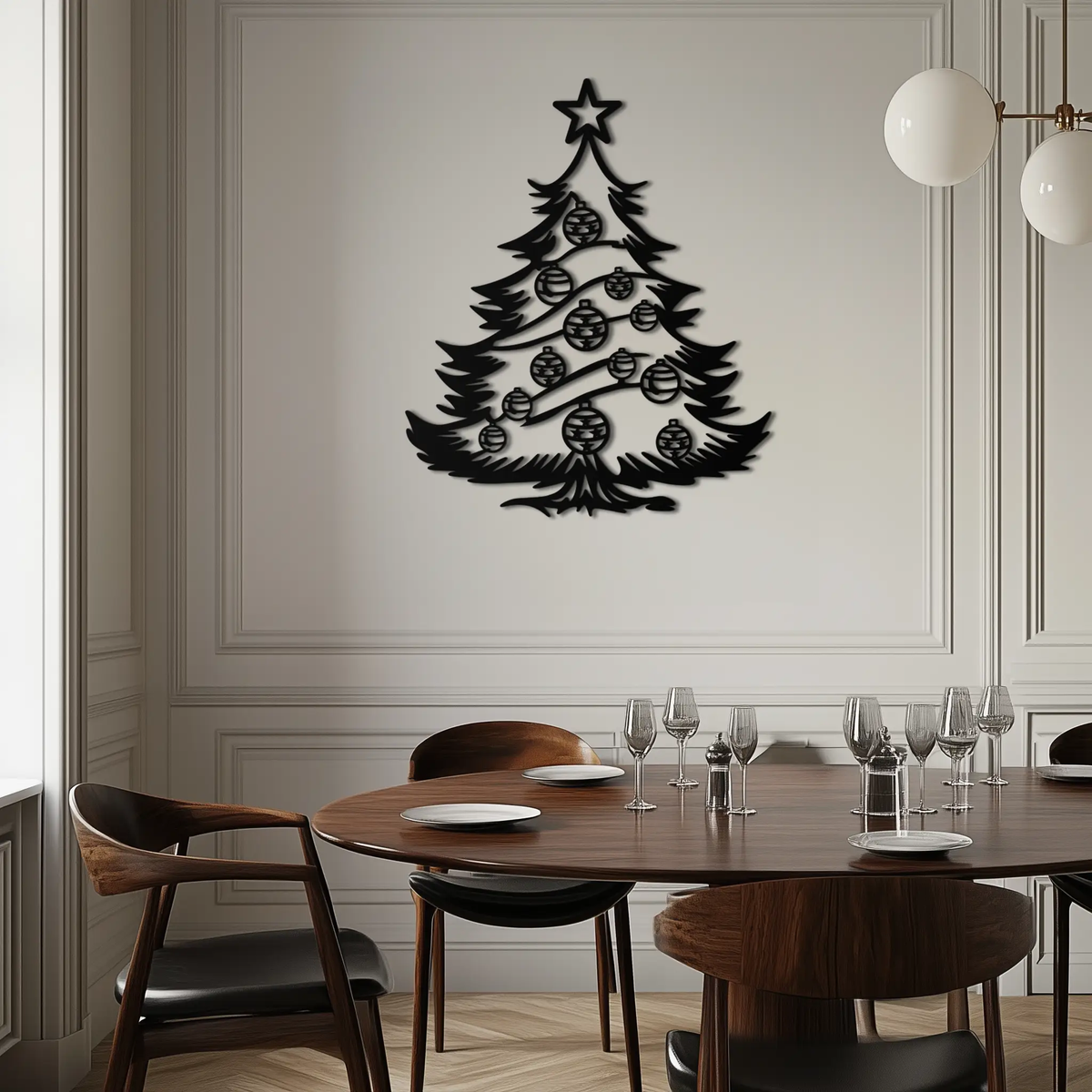 Christmas Tree Metal Wall Art - Festive Holiday Decoration- KAF296 by Enova Art
