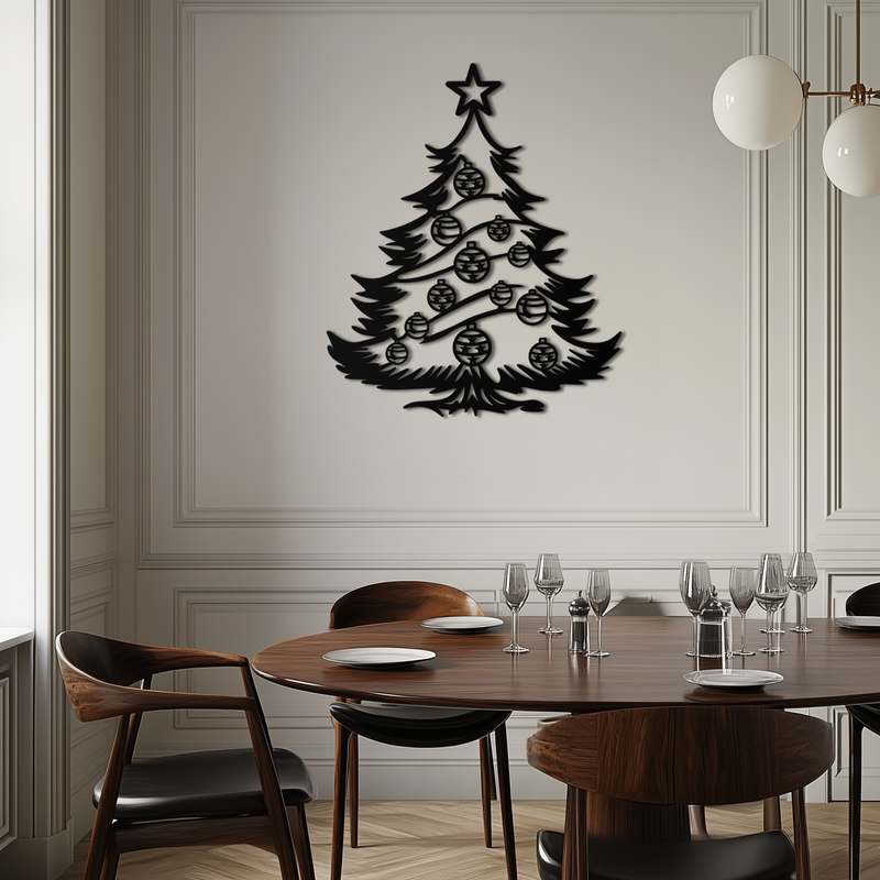 Christmas Tree Metal Wall Art - Festive Holiday Decoration- KAF296 by Enova Art