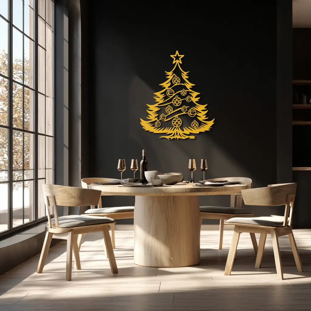 Christmas Tree Metal Wall Art - Festive Holiday Decoration- KAF296 by Enova Art