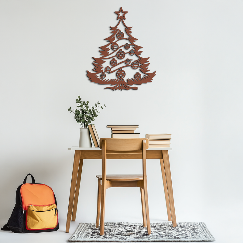 Christmas Tree Metal Wall Art - Festive Holiday Decoration- KAF296 by Enova Art