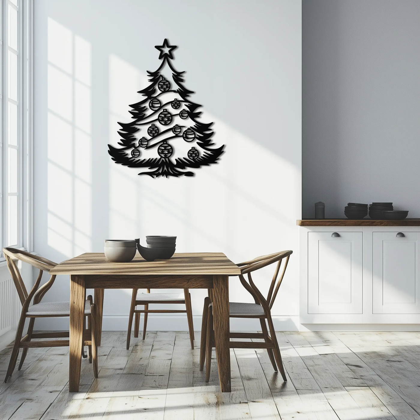 Christmas Tree Metal Wall Art - Festive Holiday Decoration- KAF296 by Enova Art