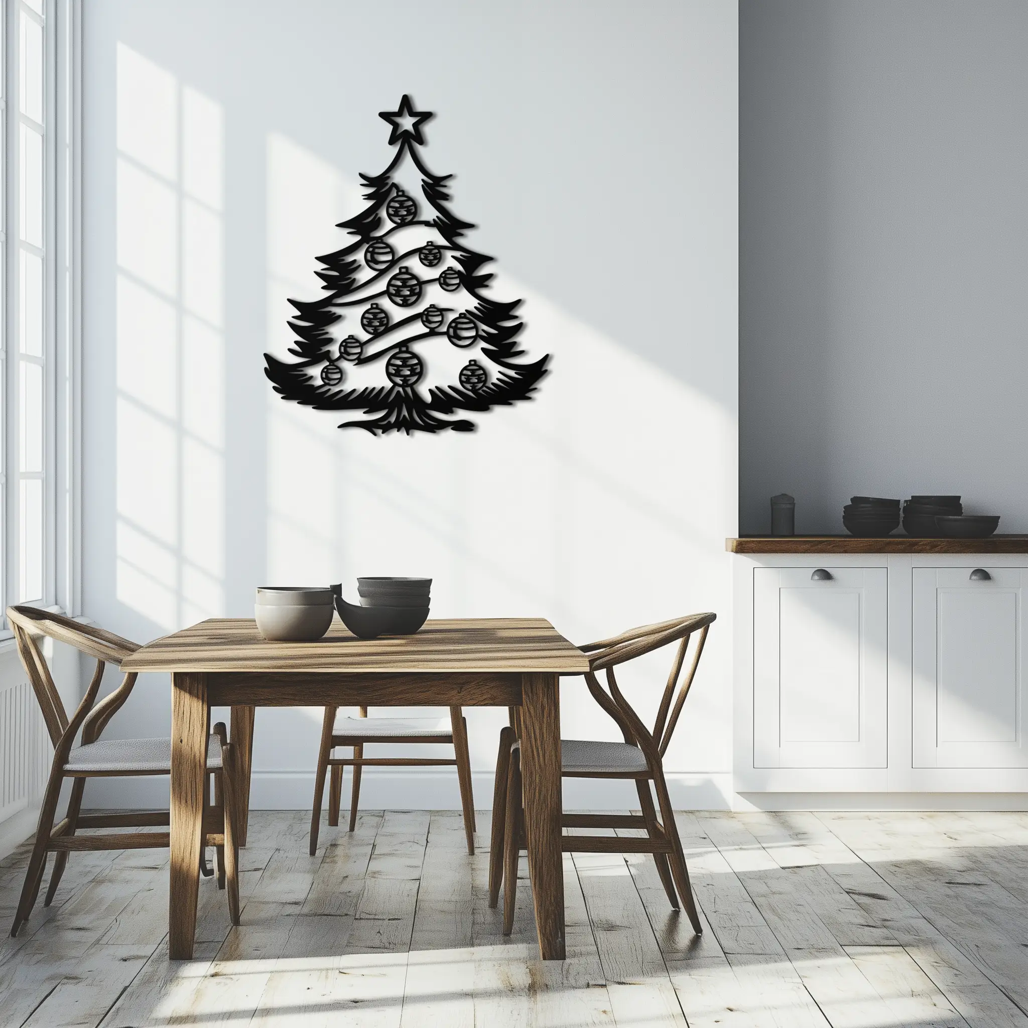 Christmas Tree Metal Wall Art - Festive Holiday Decoration- KAF296 by Enova Art