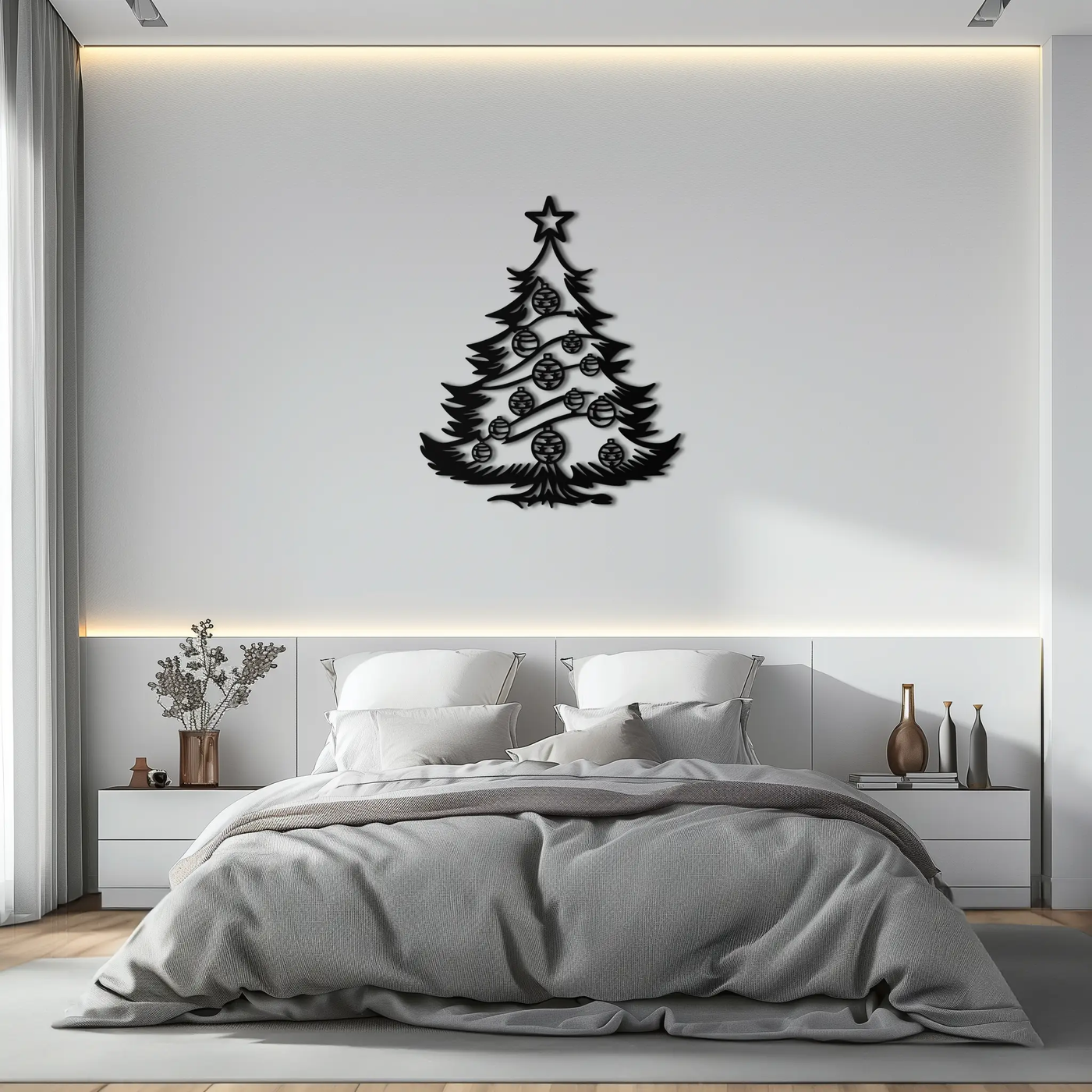 Christmas Tree Metal Wall Art - Festive Holiday Decoration- KAF296 by Enova Art
