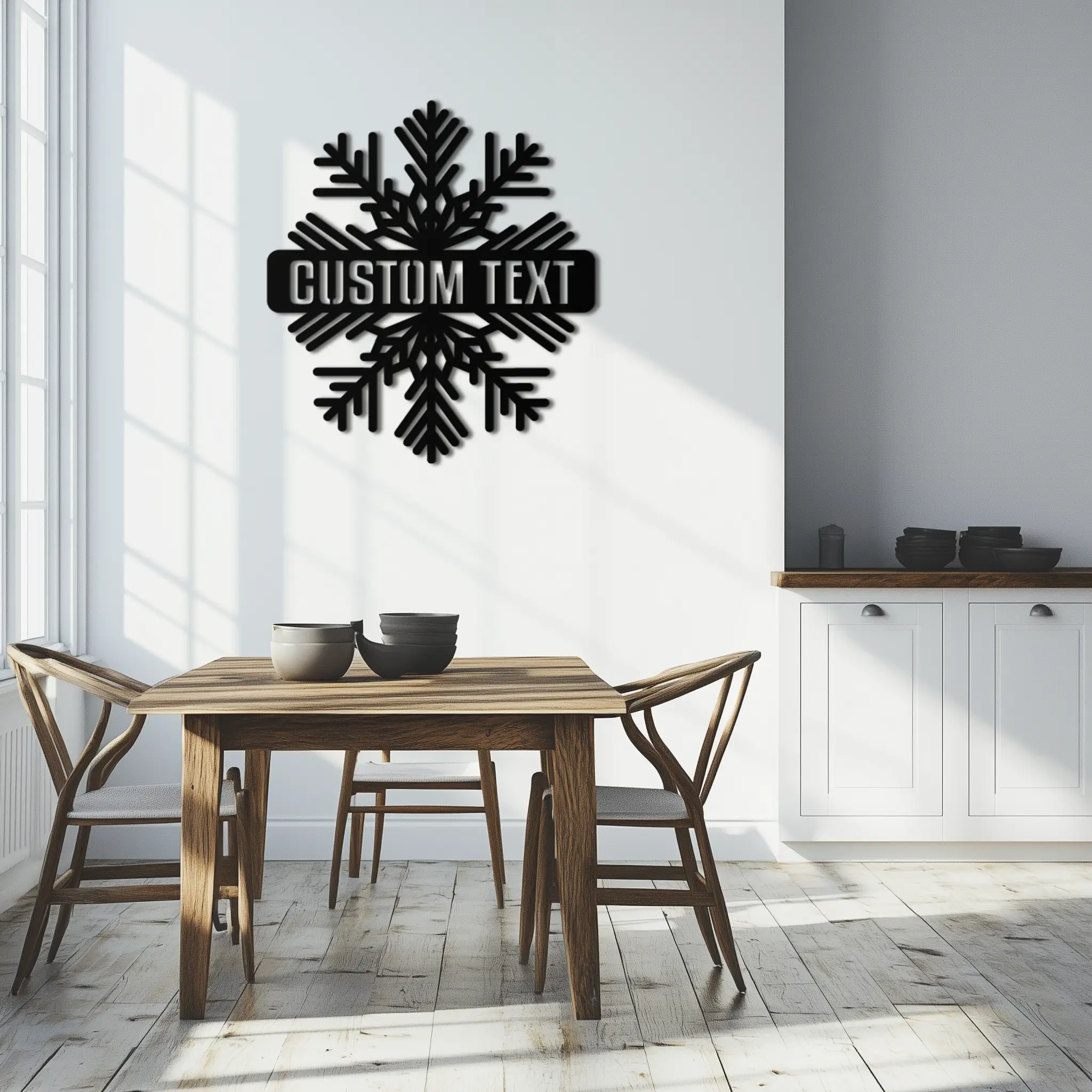 Custom Snowflake Metal Wall Art - Personalized Winter Decor- KAF297 by Enova Art