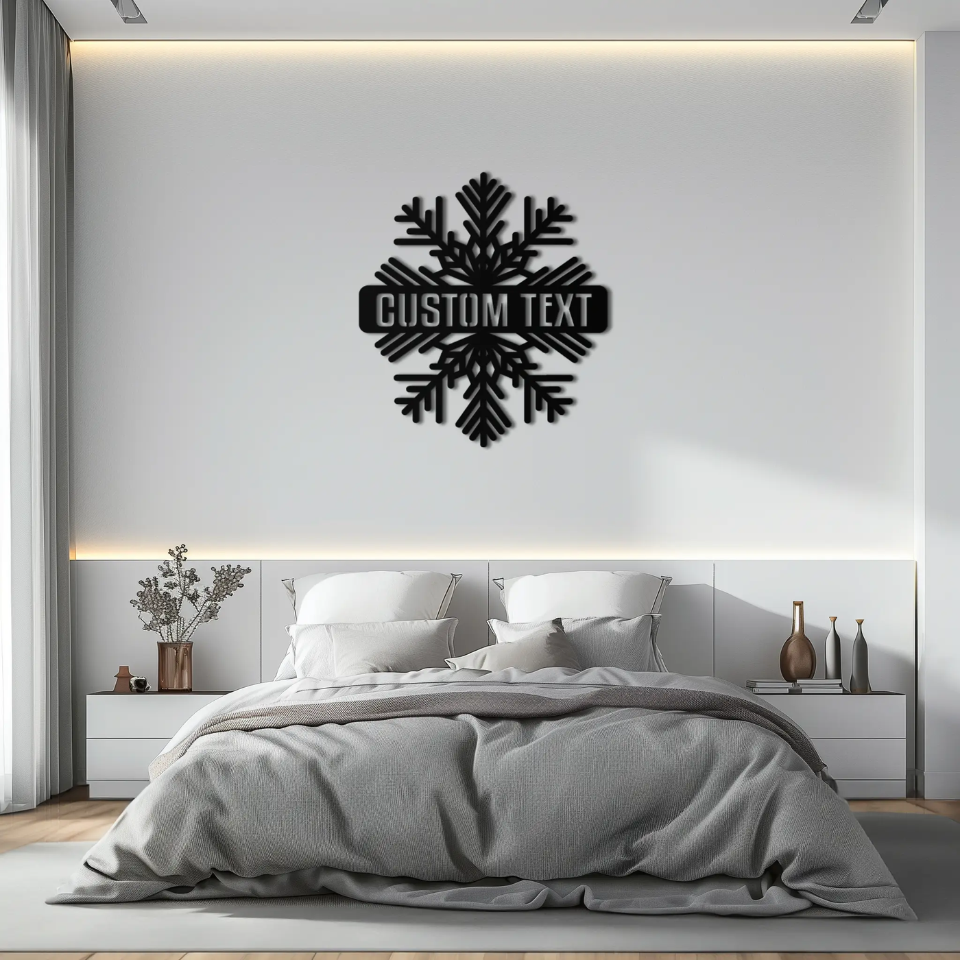 Custom Snowflake Metal Wall Art - Personalized Winter Decor- KAF297 by Enova Art