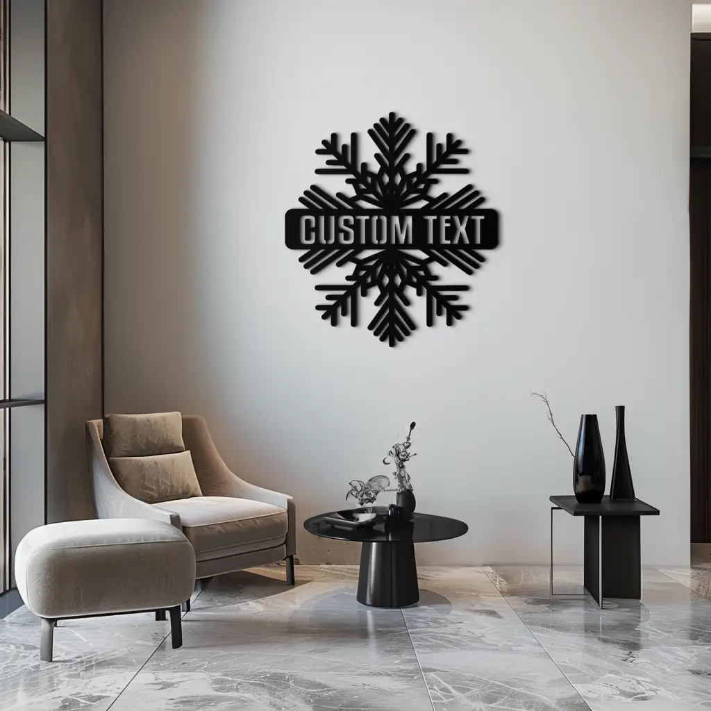 Custom Snowflake Metal Wall Art - Personalized Winter Decor- KAF297 by Enova Art