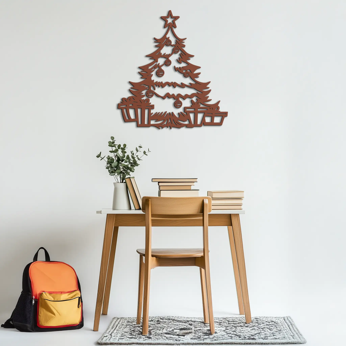 Christmas Tree Metal Wall Art - Festive Holiday Decor with Gifts- KAF298 by Enova Art
