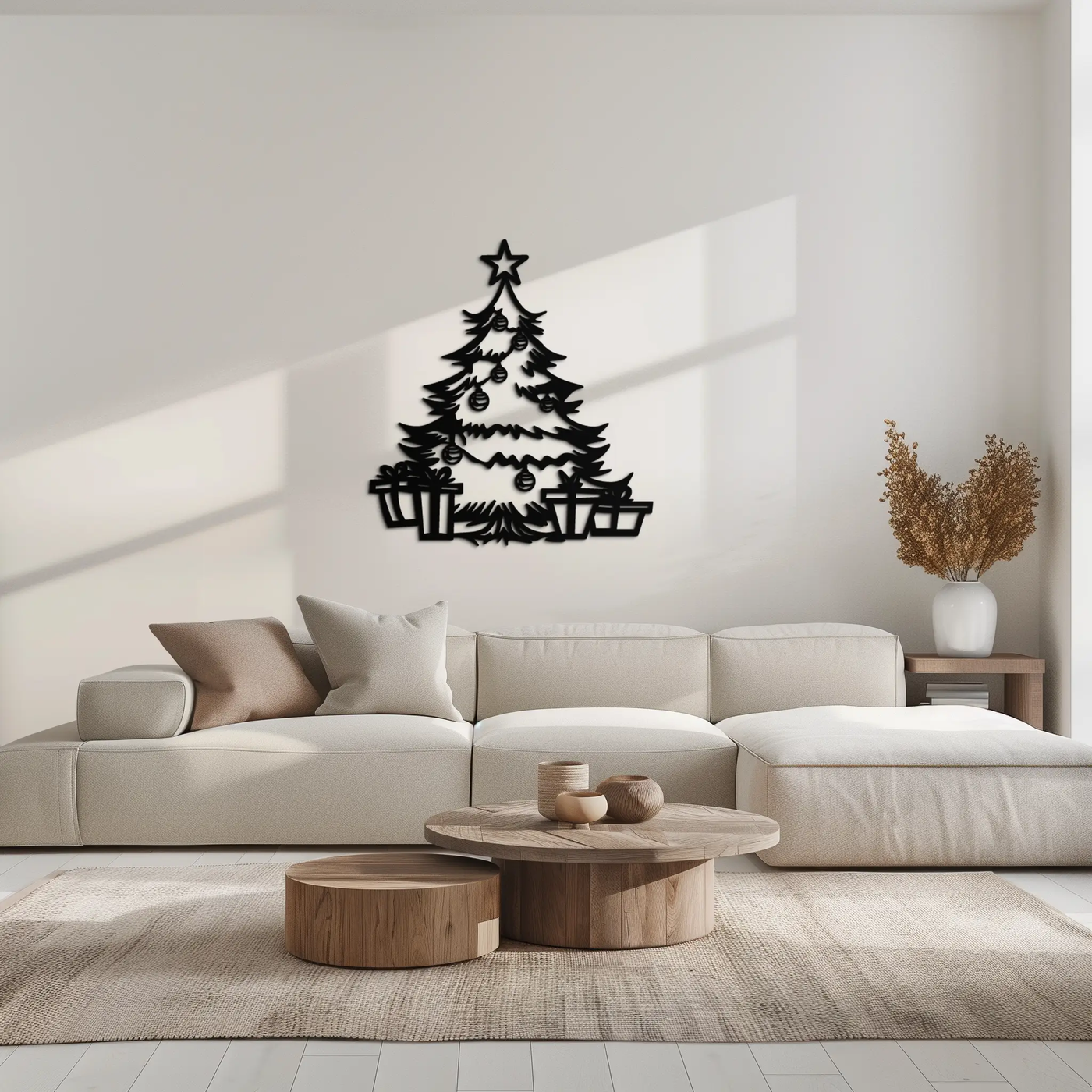 Christmas Tree Metal Wall Art - Festive Holiday Decor with Gifts- KAF298 by Enova Art