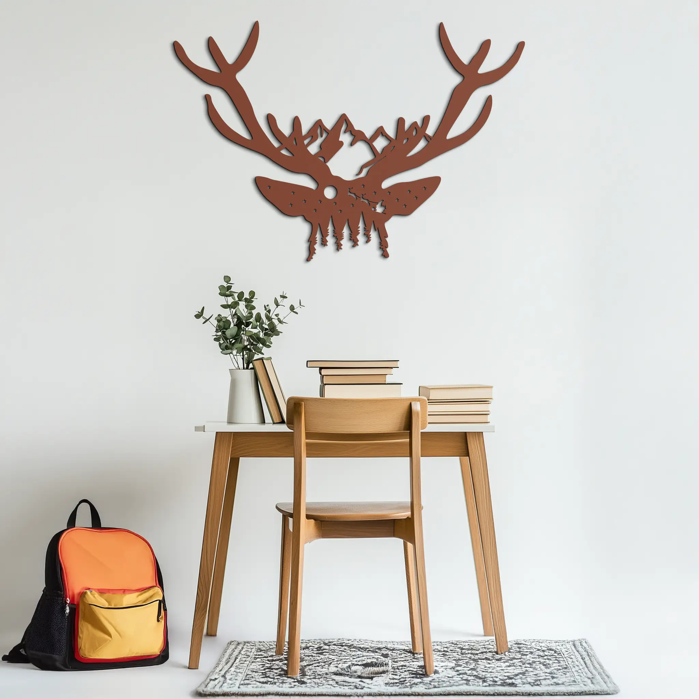 Majestic Deer Skull Metal Wall Art - Nature-Inspired Antler Decor- KAF300 by Enova Art