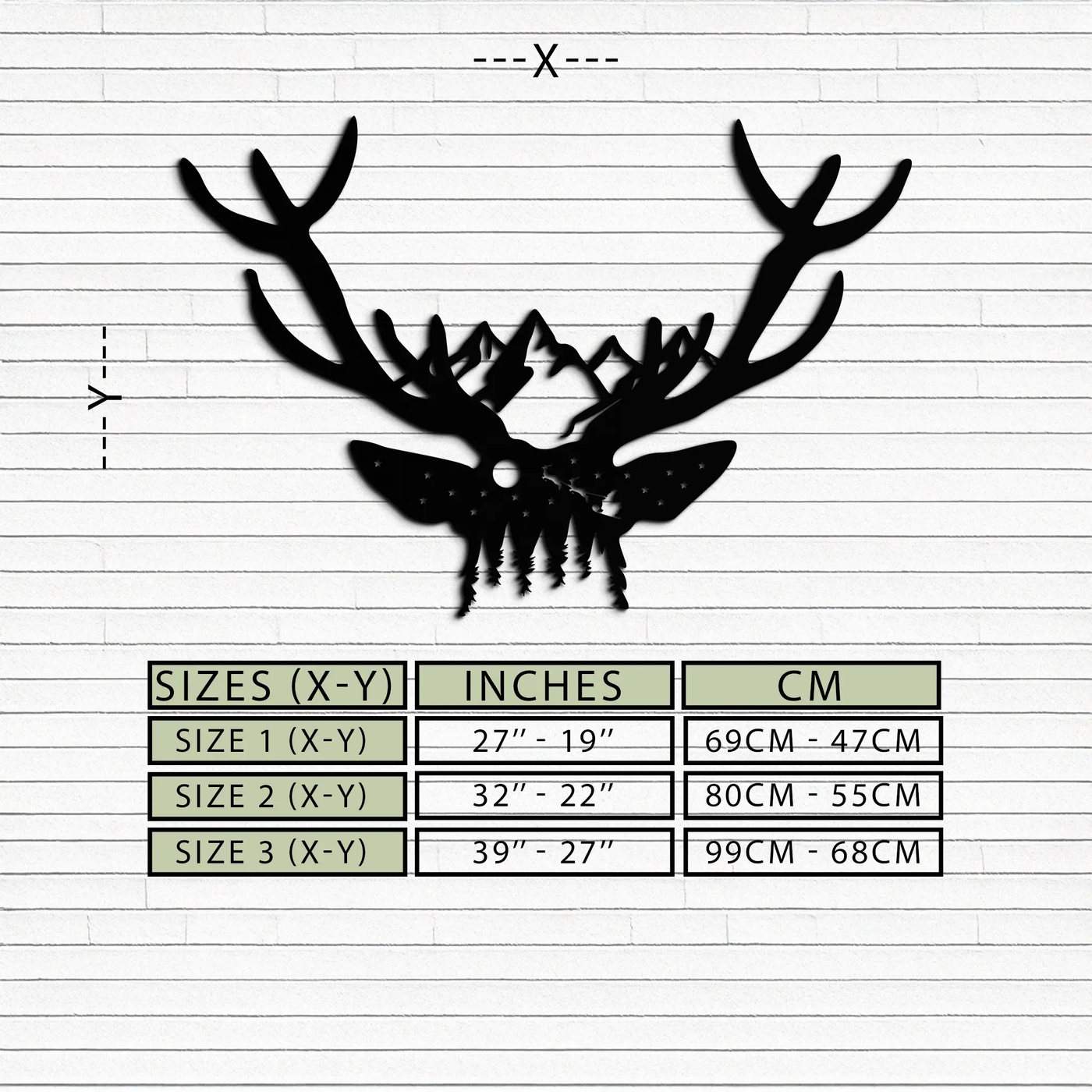 Majestic Deer Skull Metal Wall Art - Nature-Inspired Antler Decor- KAF300 by Enova Art