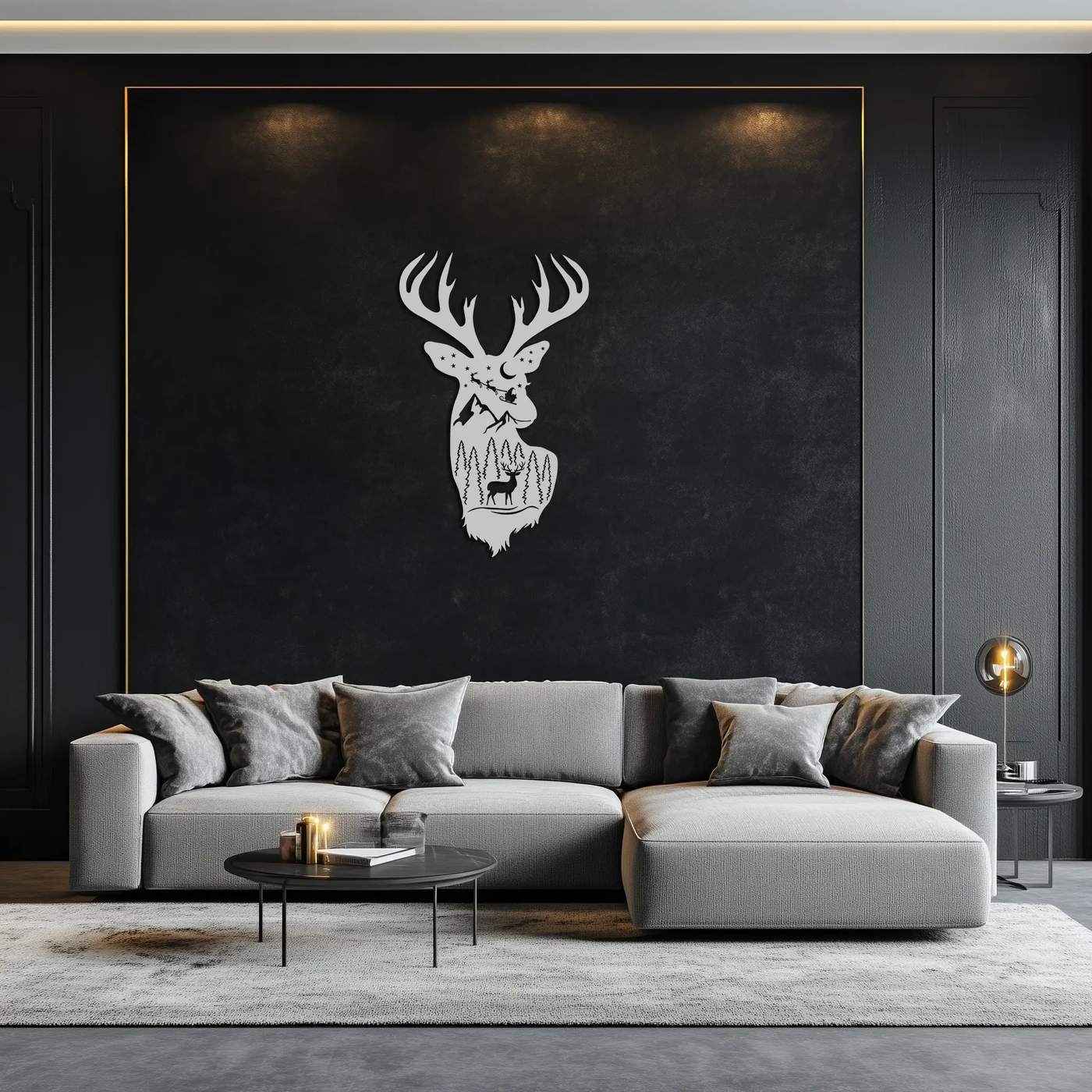 Majestic Deer Metal Wall Art - Nature-Inspired Steel Silhouette Decor- KAF301 by Enova Art