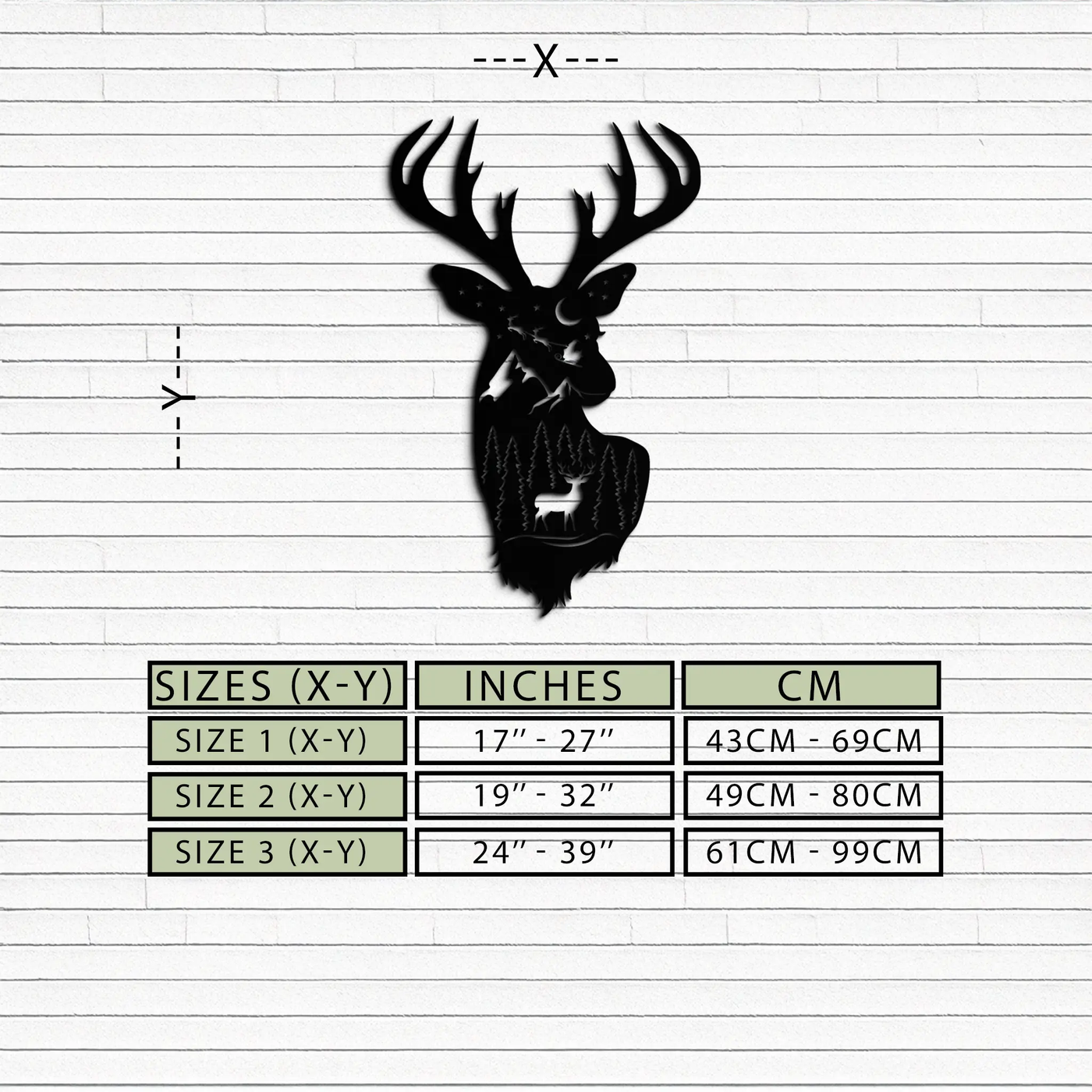 Majestic Deer Metal Wall Art - Nature-Inspired Steel Silhouette Decor- KAF301 by Enova Art