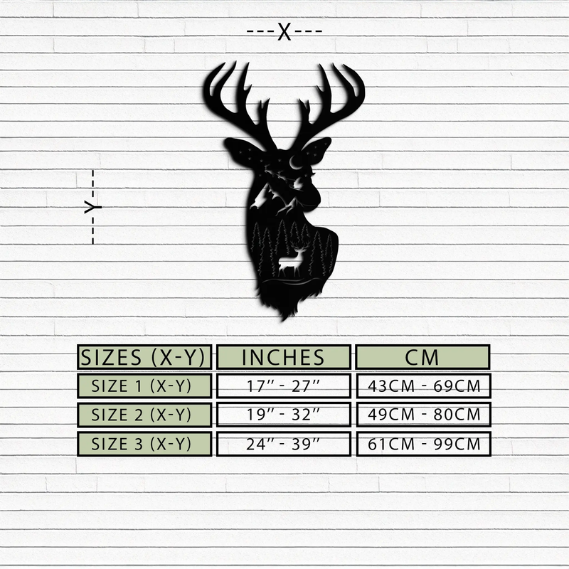 Majestic Deer Metal Wall Art - Nature-Inspired Steel Silhouette Decor- KAF301 by Enova Art
