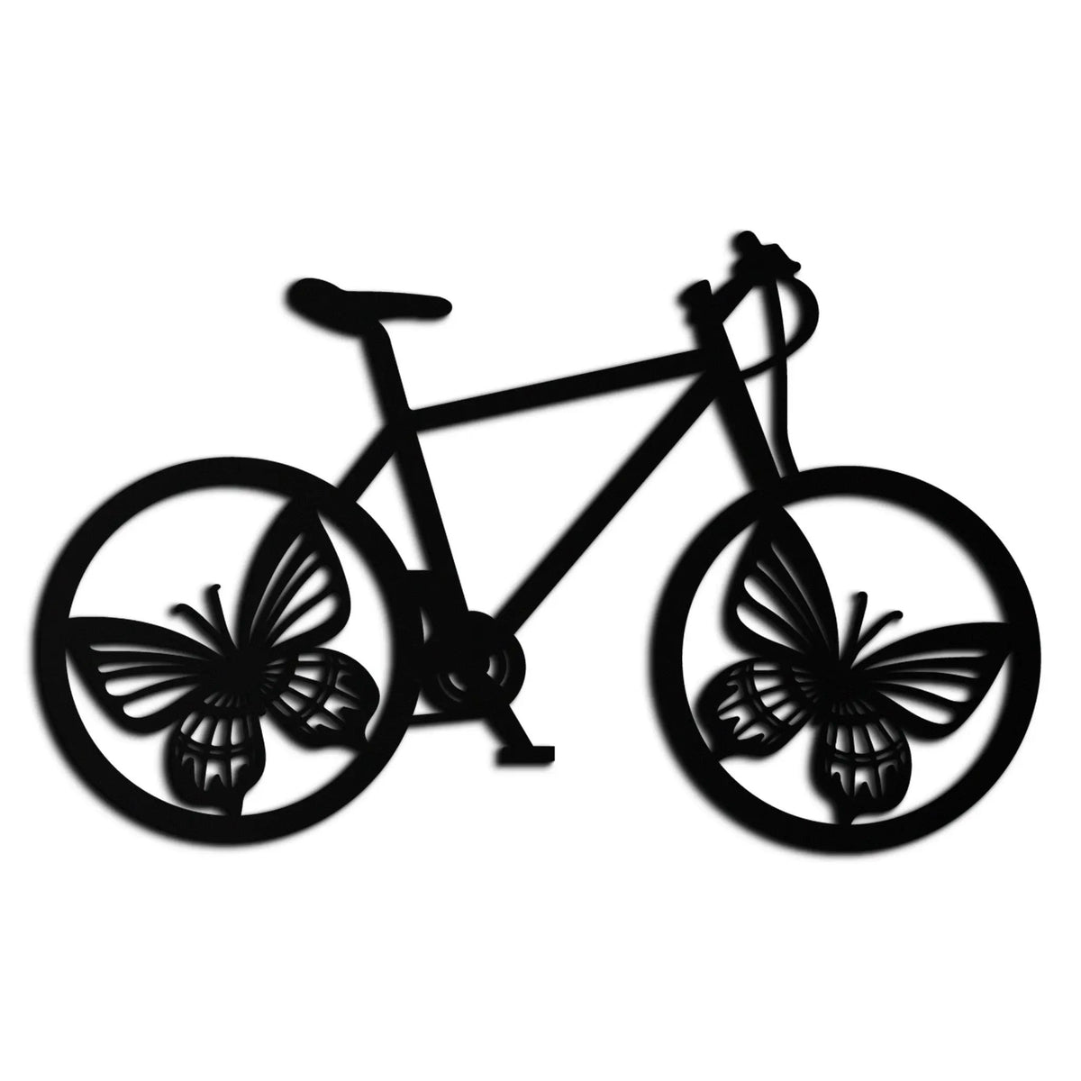 Butterfly Wheel Bicycle Metal Wall Art – Modern Artistic Bike Silhouette Decor- KAF319 by Enova Art