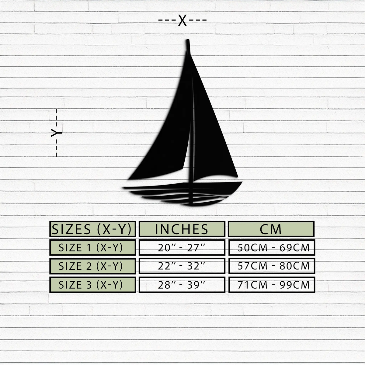 Nautical Sailboat Silhouette Metal Wall Art – Minimalist Ocean-Inspired Steel Decor- KAF326 by Enova Art