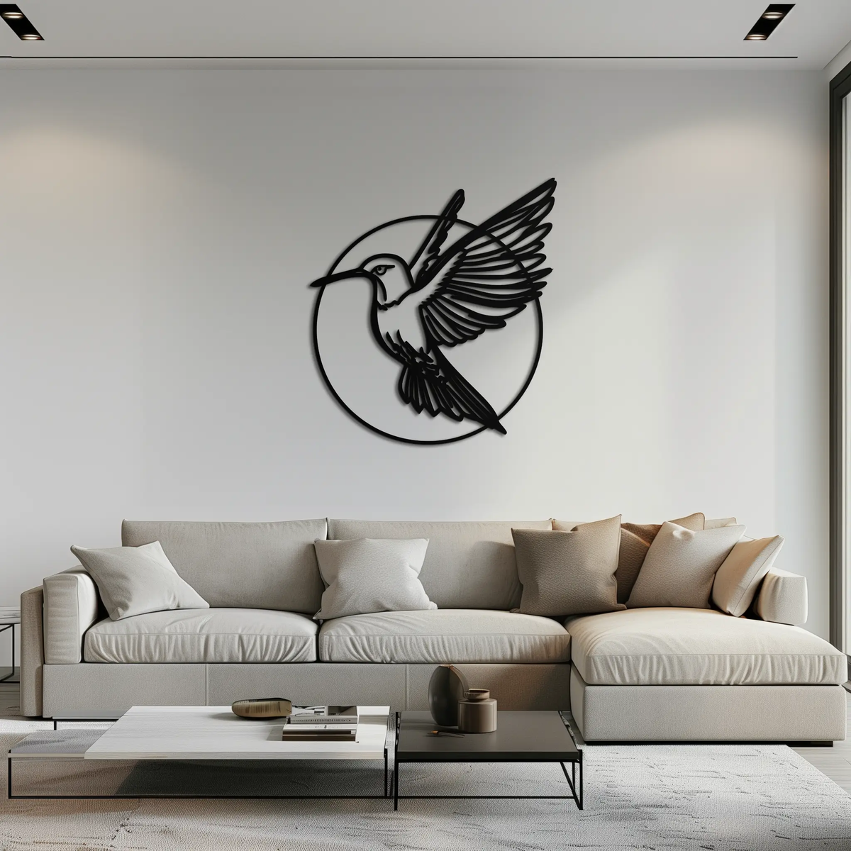 Hummingbird Metal Wall Art – Elegant Bird Silhouette Steel Decor for Nature Inspired Spaces- KAF330 by Enova Art