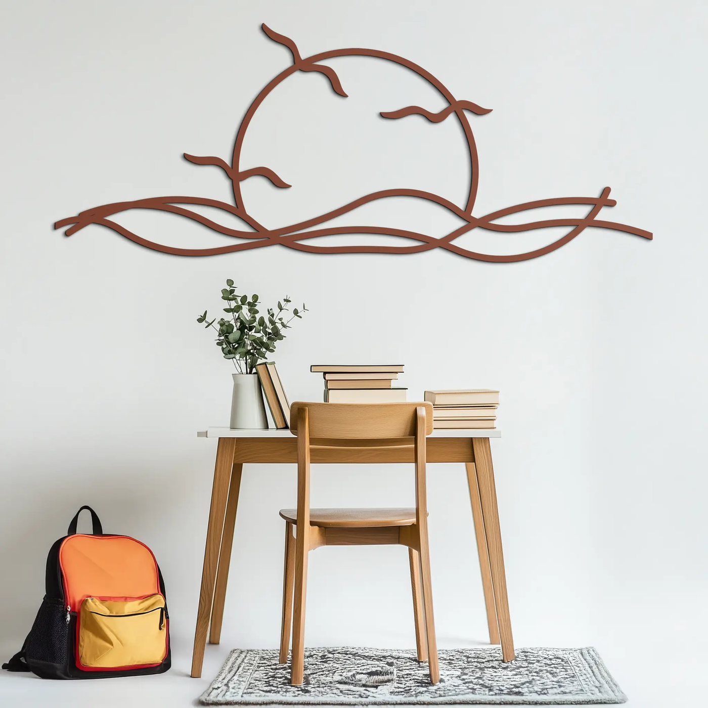 Sunset Metal Wall Art – Sunset Silhouette Steel Decor for Nature-Inspired Interiors- KAF331 by Enova Art