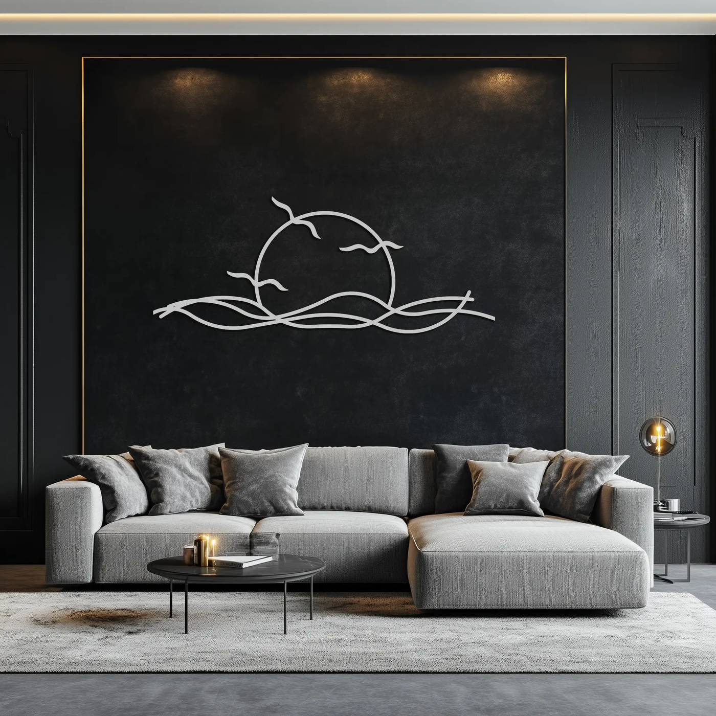 Sunset Metal Wall Art – Sunset Silhouette Steel Decor for Nature-Inspired Interiors- KAF331 by Enova Art