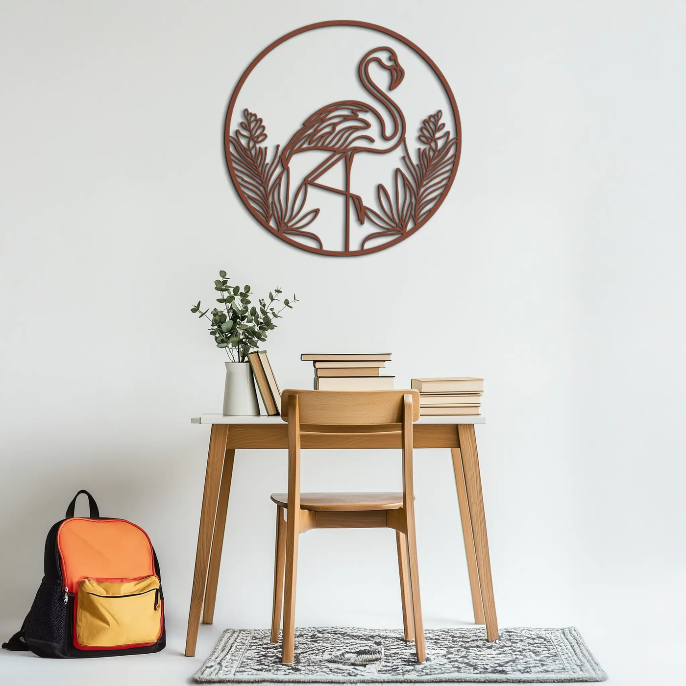 Flamingo Metal Wall Art – Elegant Flamingo Silhouette Steel Decor for Tropical and Modern Spaces- KAF333 by Enova Art