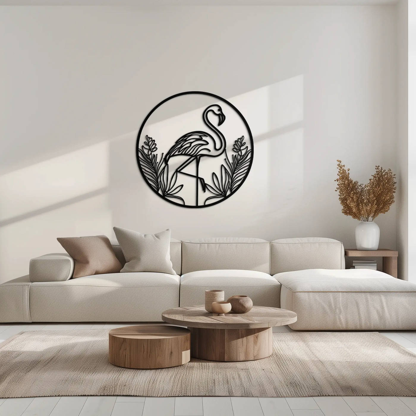 Flamingo Metal Wall Art – Elegant Flamingo Silhouette Steel Decor for Tropical and Modern Spaces- KAF333 by Enova Art
