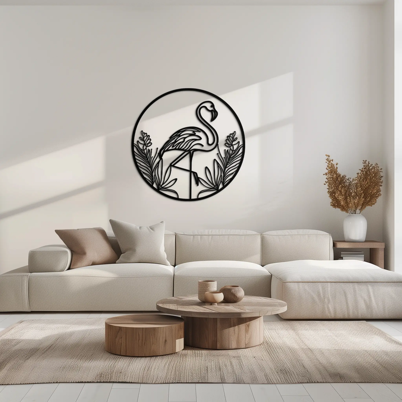 Flamingo Metal Wall Art – Elegant Flamingo Silhouette Steel Decor for Tropical and Modern Spaces- KAF333 by Enova Art