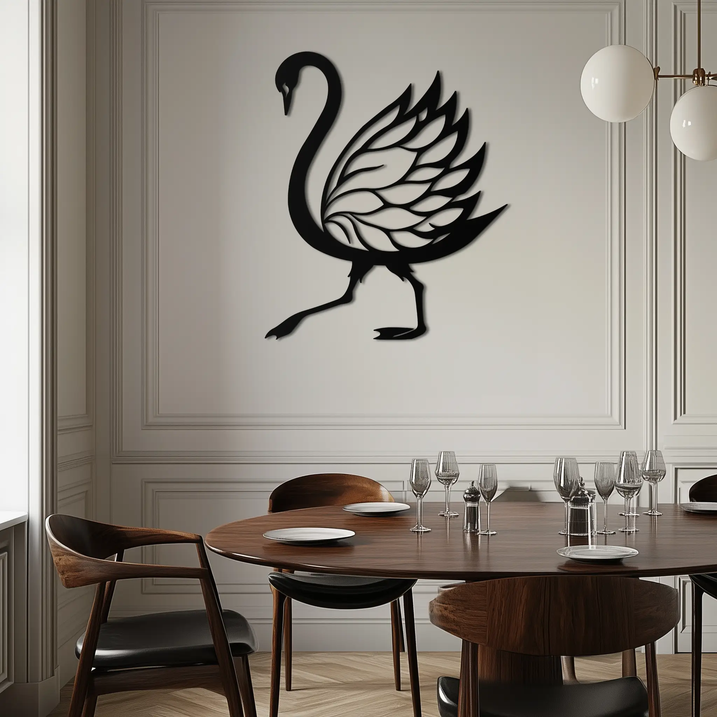 Swan Metal Wall Art – Graceful Swan Silhouette Steel Decor for Elegant and Nature-Inspired Spaces- KAF335 by Enova Art