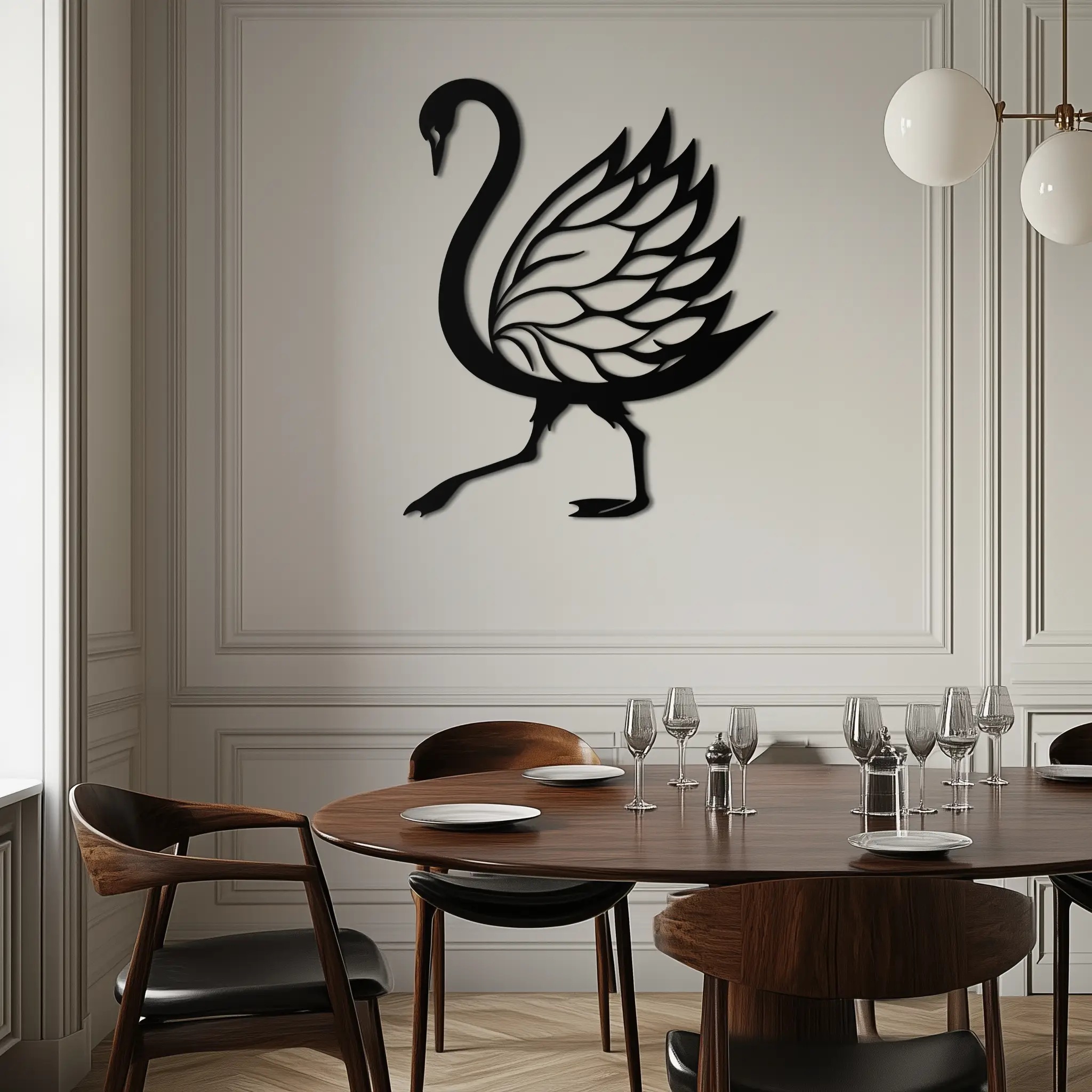 Swan Metal Wall Art – Graceful Swan Silhouette Steel Decor for Elegant and Nature-Inspired Spaces- KAF335 by Enova Art