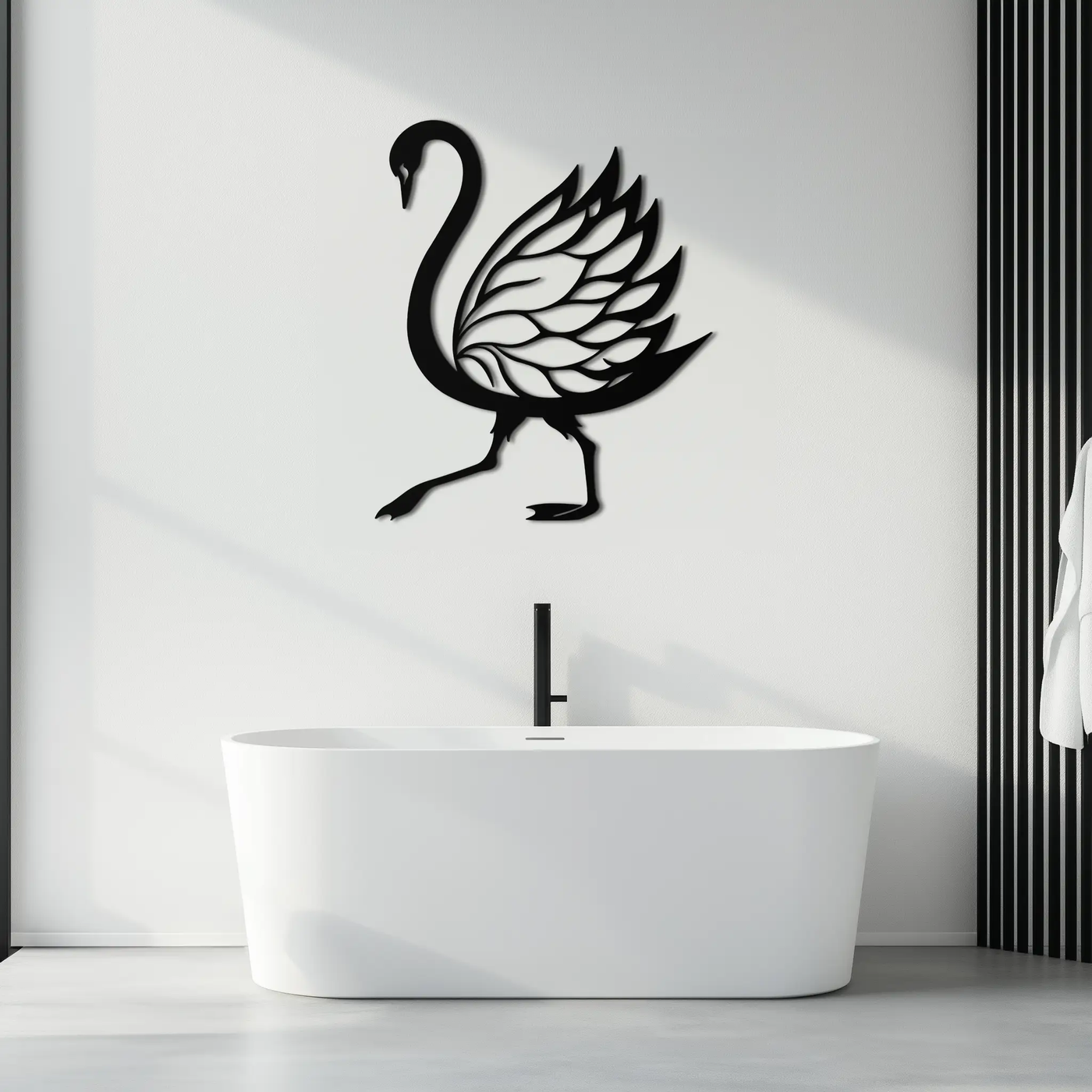 Swan Metal Wall Art – Graceful Swan Silhouette Steel Decor for Elegant and Nature-Inspired Spaces- KAF335 by Enova Art