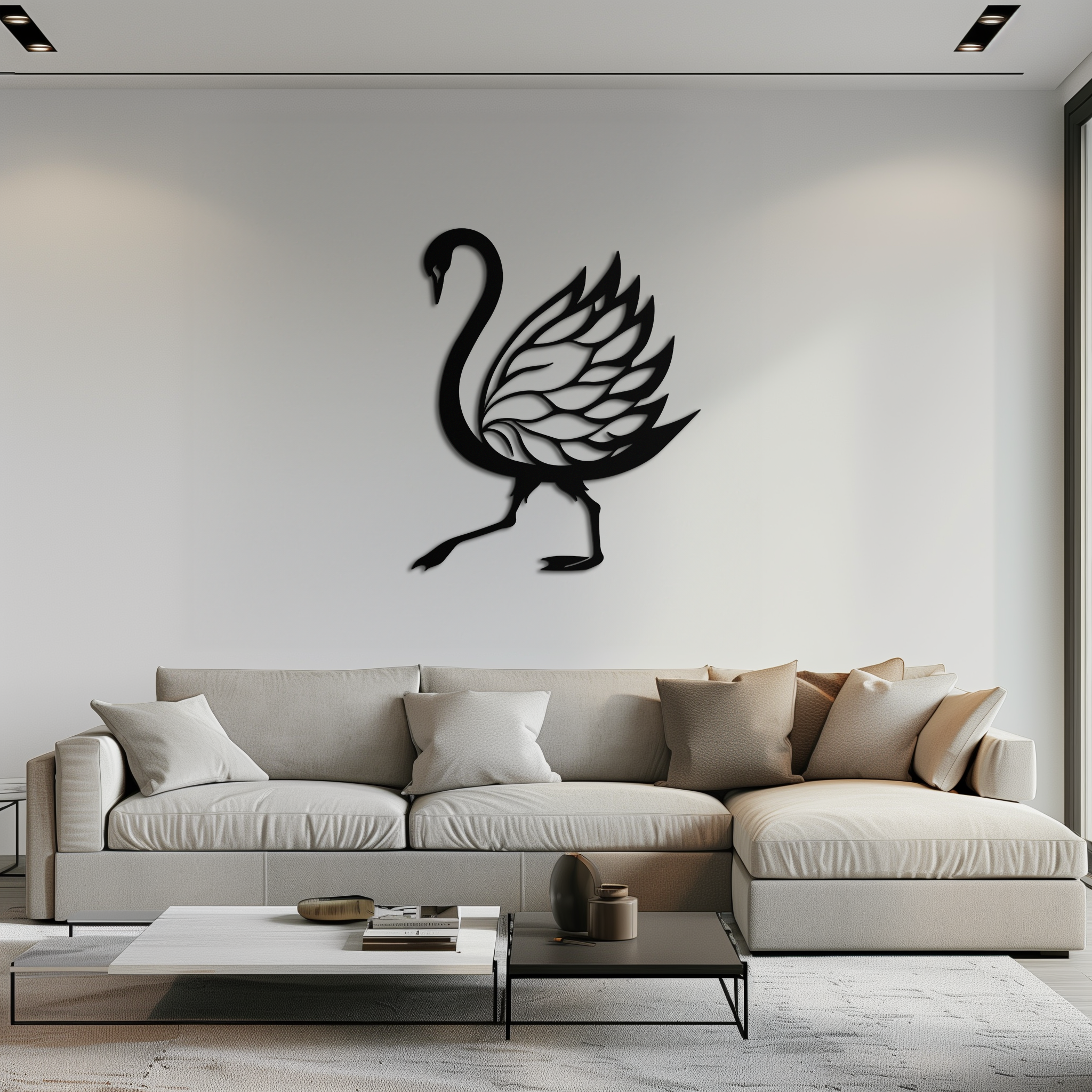 Swan Metal Wall Art – Graceful Swan Silhouette Steel Decor for Elegant and Nature-Inspired Spaces- KAF335 by Enova Art