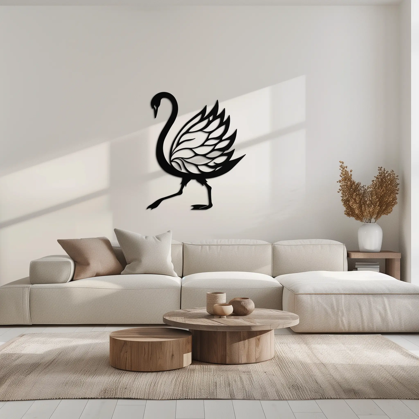 Swan Metal Wall Art – Graceful Swan Silhouette Steel Decor for Elegant and Nature-Inspired Spaces- KAF335 by Enova Art