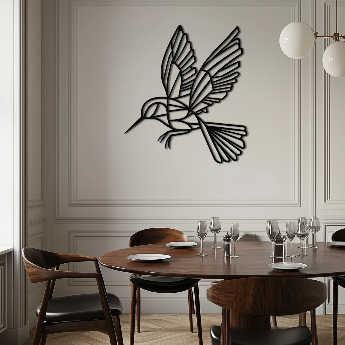 Hummingbird Metal Wall Art – Delicate Bird Silhouette Steel Decor for Nature-Inspired Interiors- KAF339 by Enova Art