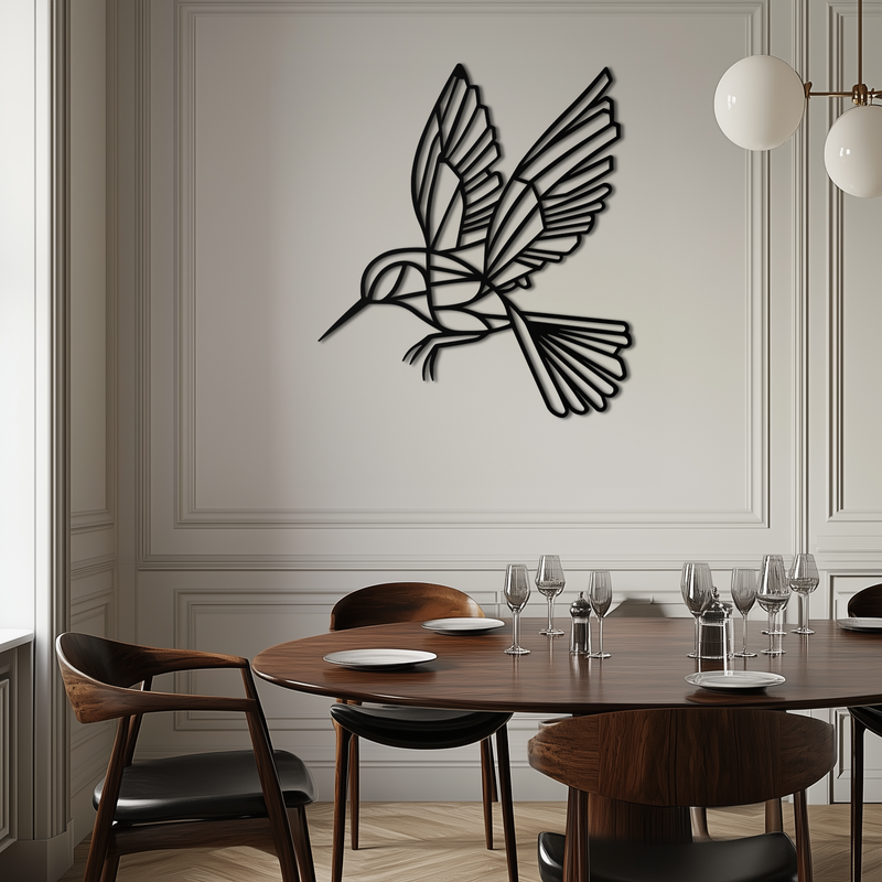 Hummingbird Metal Wall Art – Delicate Bird Silhouette Steel Decor for Nature-Inspired Interiors- KAF339 by Enova Art