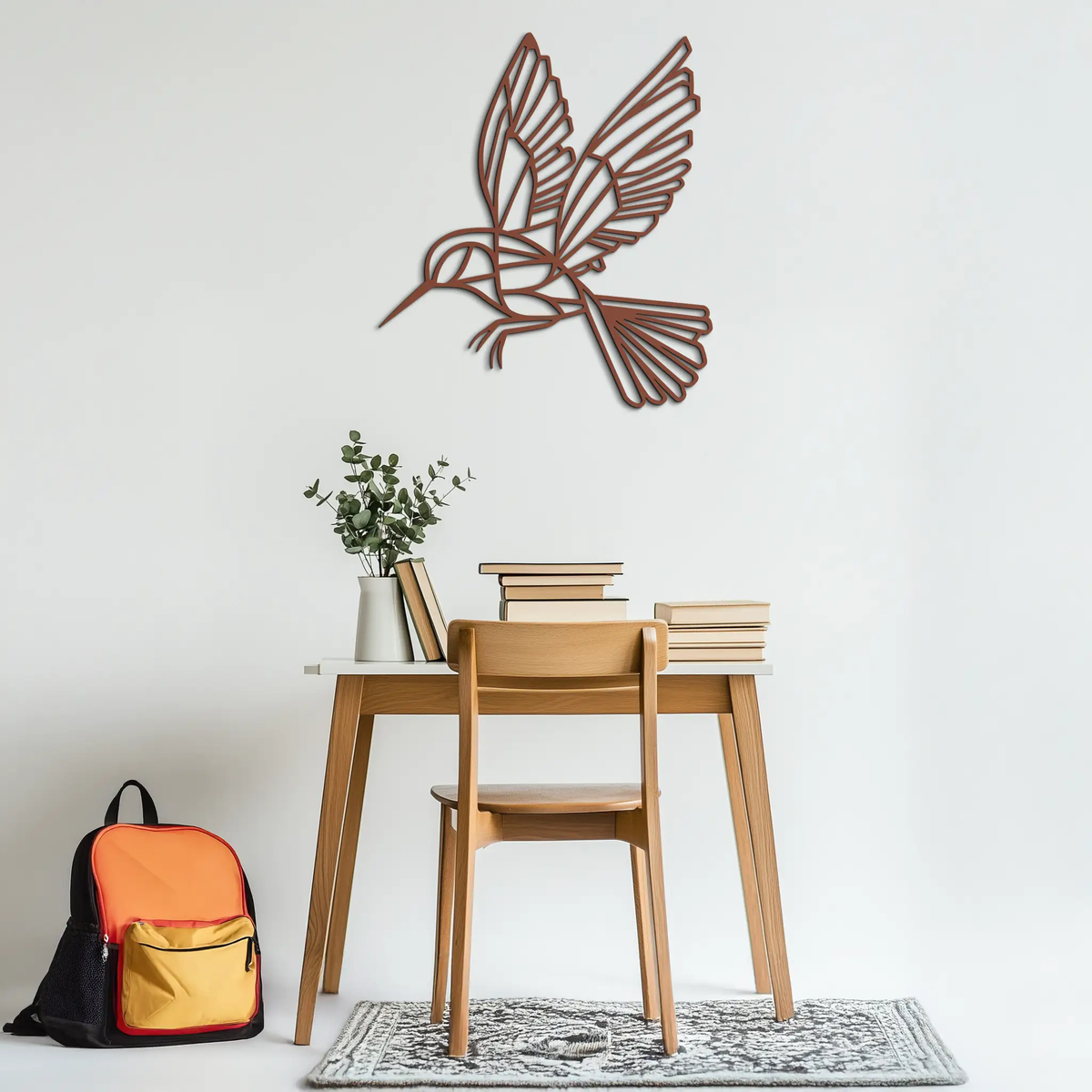 Hummingbird Metal Wall Art – Delicate Bird Silhouette Steel Decor for Nature-Inspired Interiors- KAF339 by Enova Art