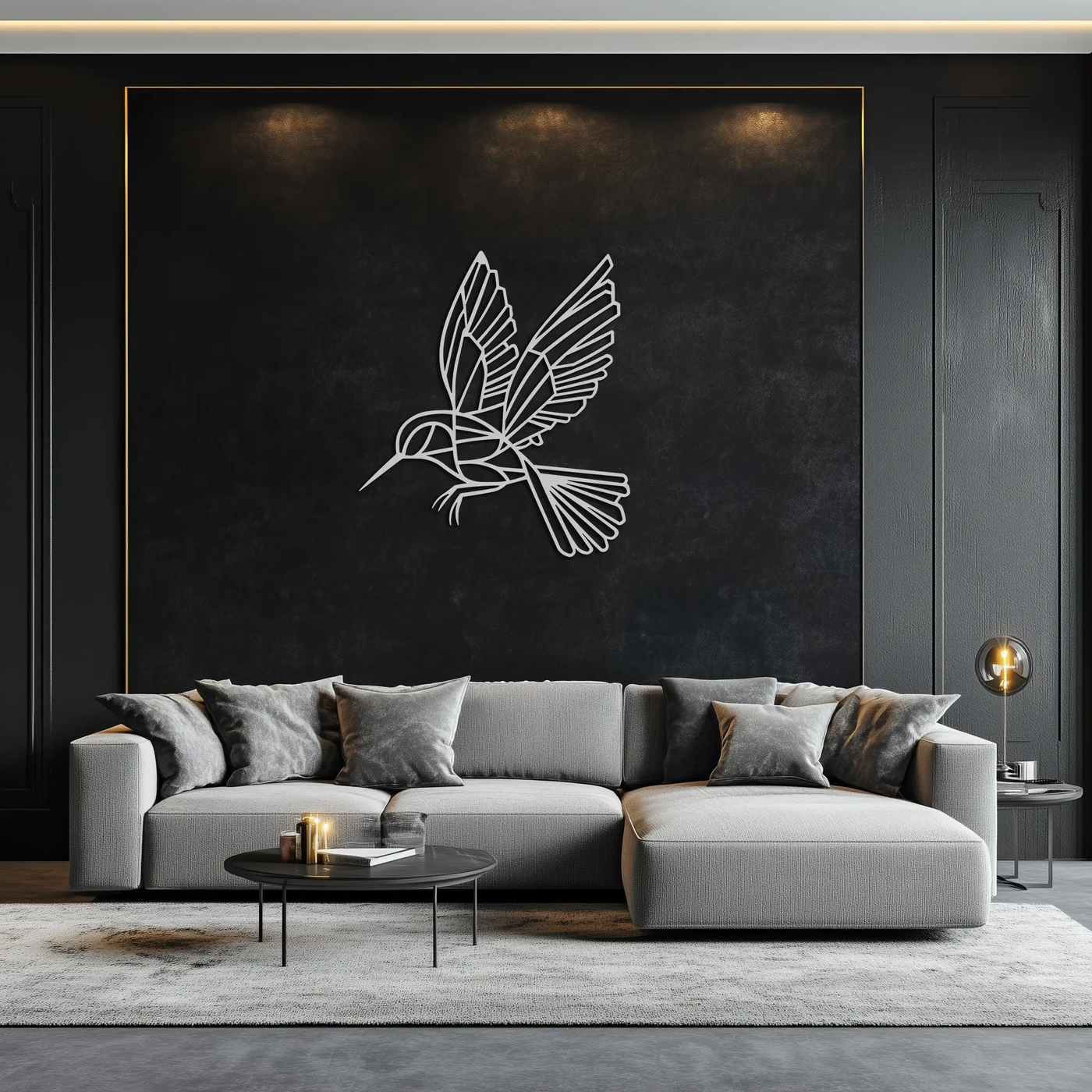 Hummingbird Metal Wall Art – Delicate Bird Silhouette Steel Decor for Nature-Inspired Interiors- KAF339 by Enova Art